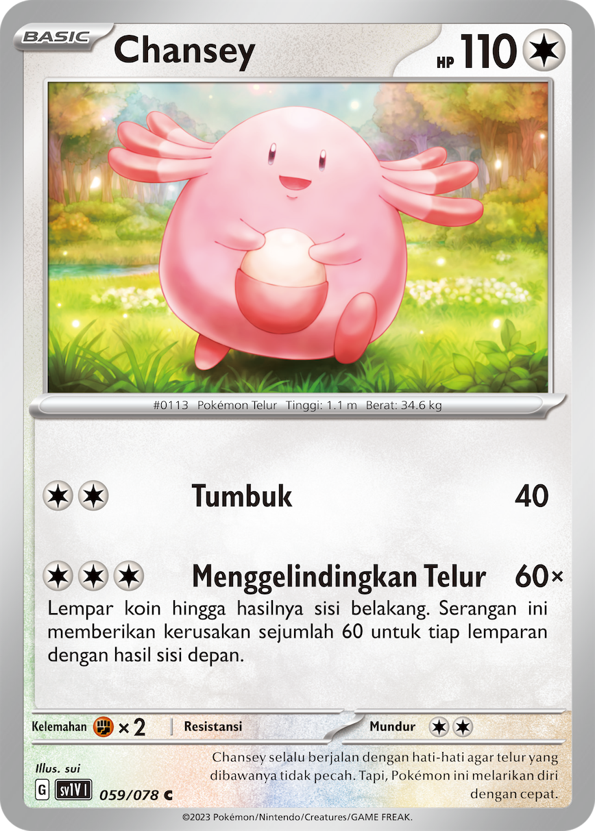 Chansey 059 — Violet ex (Indonesian Pokémon TCG card)