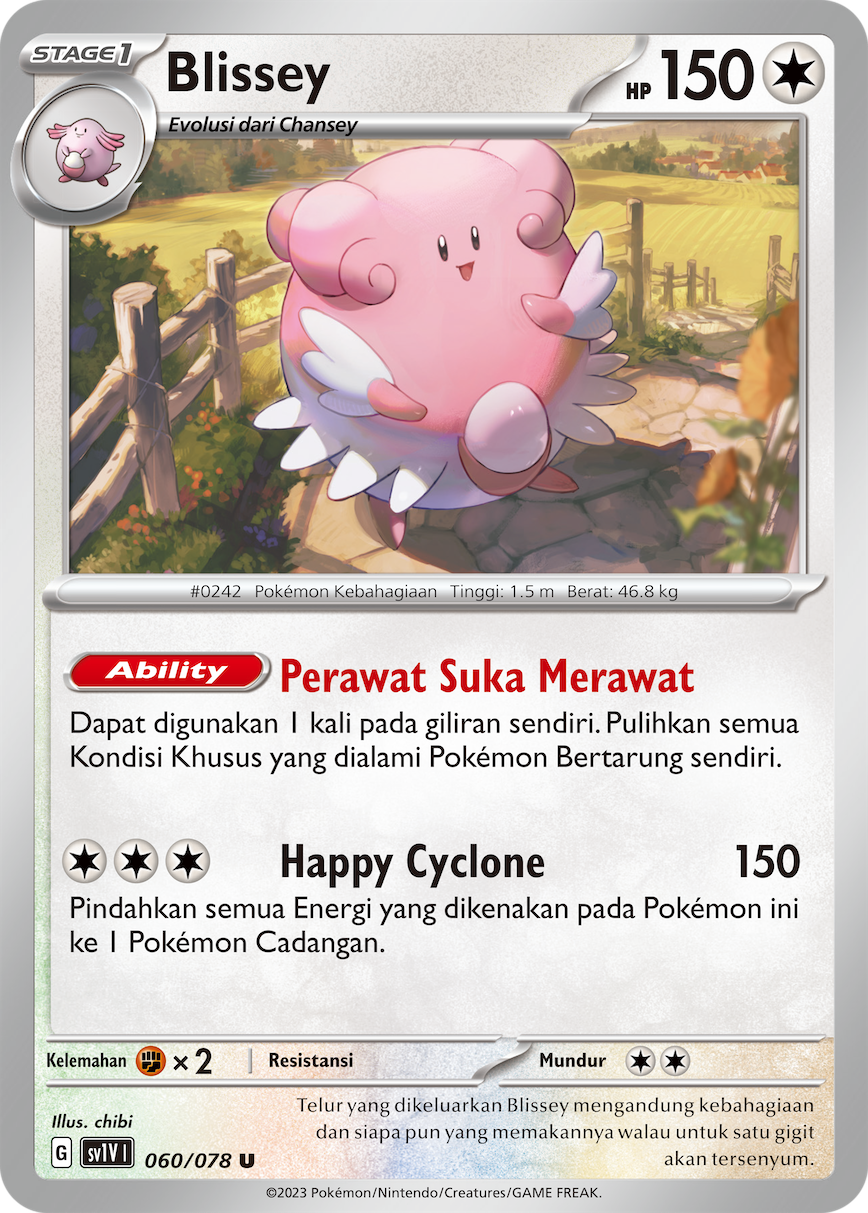 Blissey 060 — Violet ex (Indonesian Pokémon TCG card)