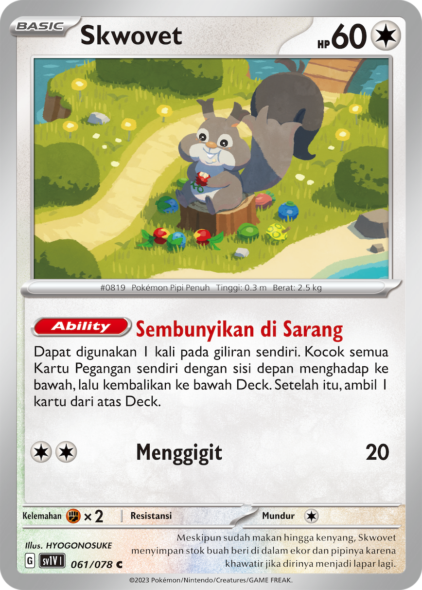 Skwovet 061 — Violet ex (Indonesian Pokémon TCG card)
