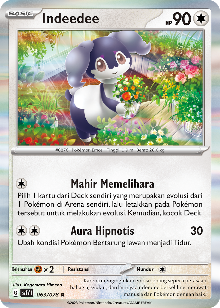 Indeedee 063 — Violet ex (Indonesian Pokémon TCG card)
