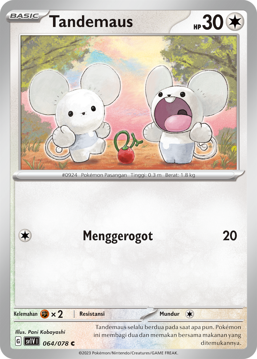 Tandemaus 064 — Violet ex (Indonesian Pokémon TCG card)