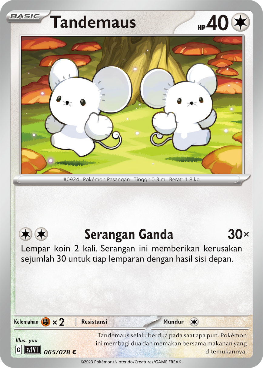 Tandemaus 065 — Violet ex (Indonesian Pokémon TCG card)