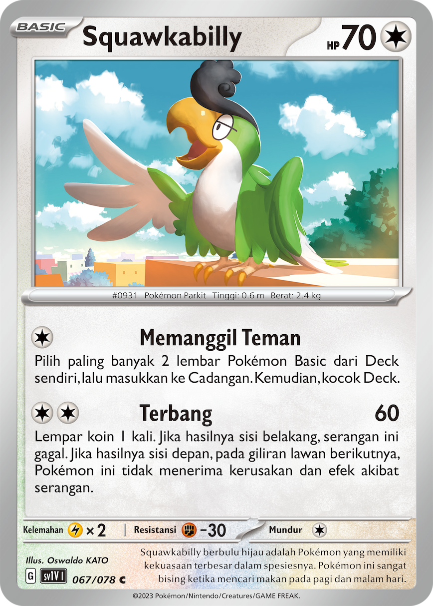 Squawkabilly 067 — Violet ex (Indonesian Pokémon TCG card)