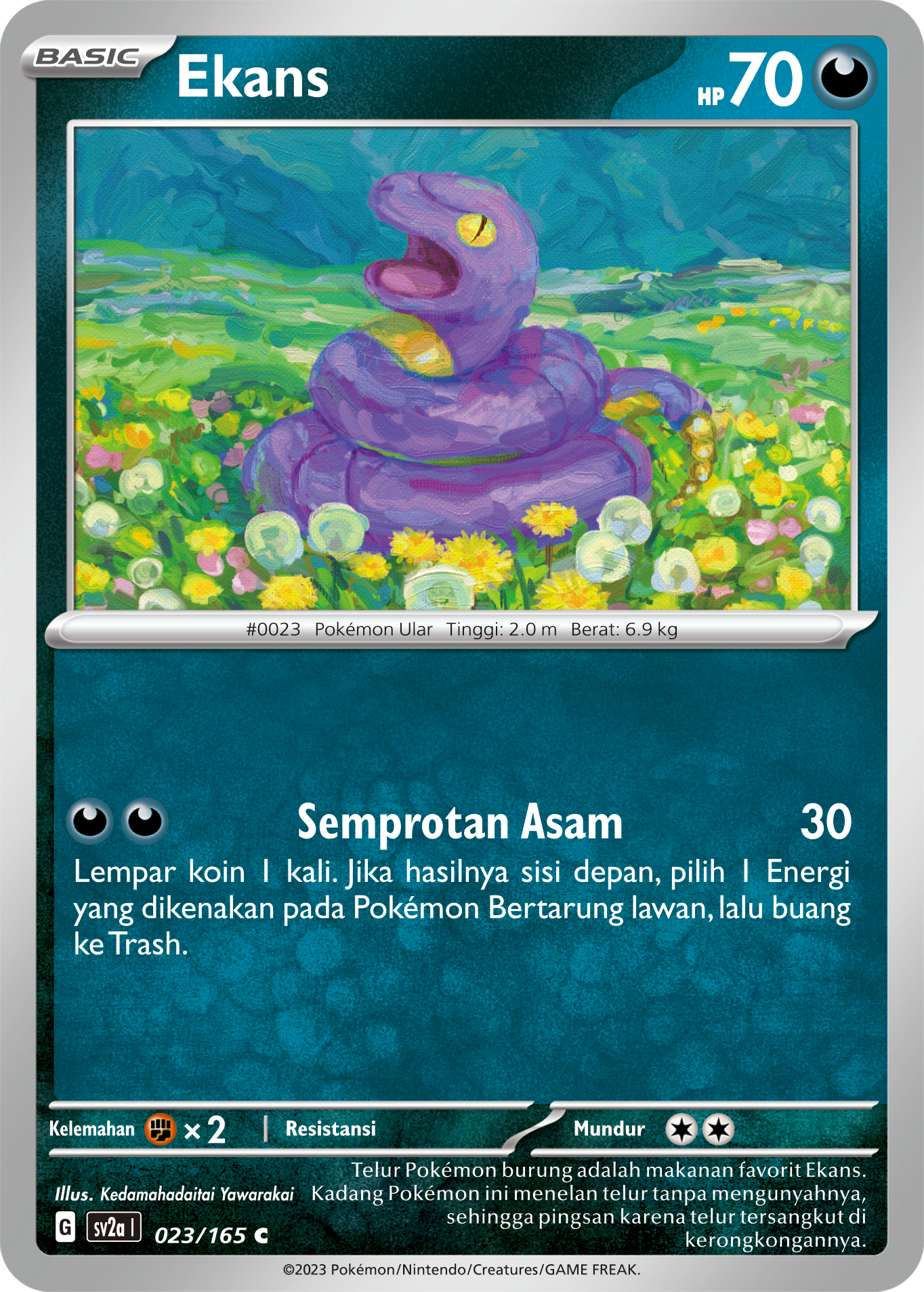 Ekans 023 — Kartu Pokémon 151 (Indonesian Pokémon TCG card)