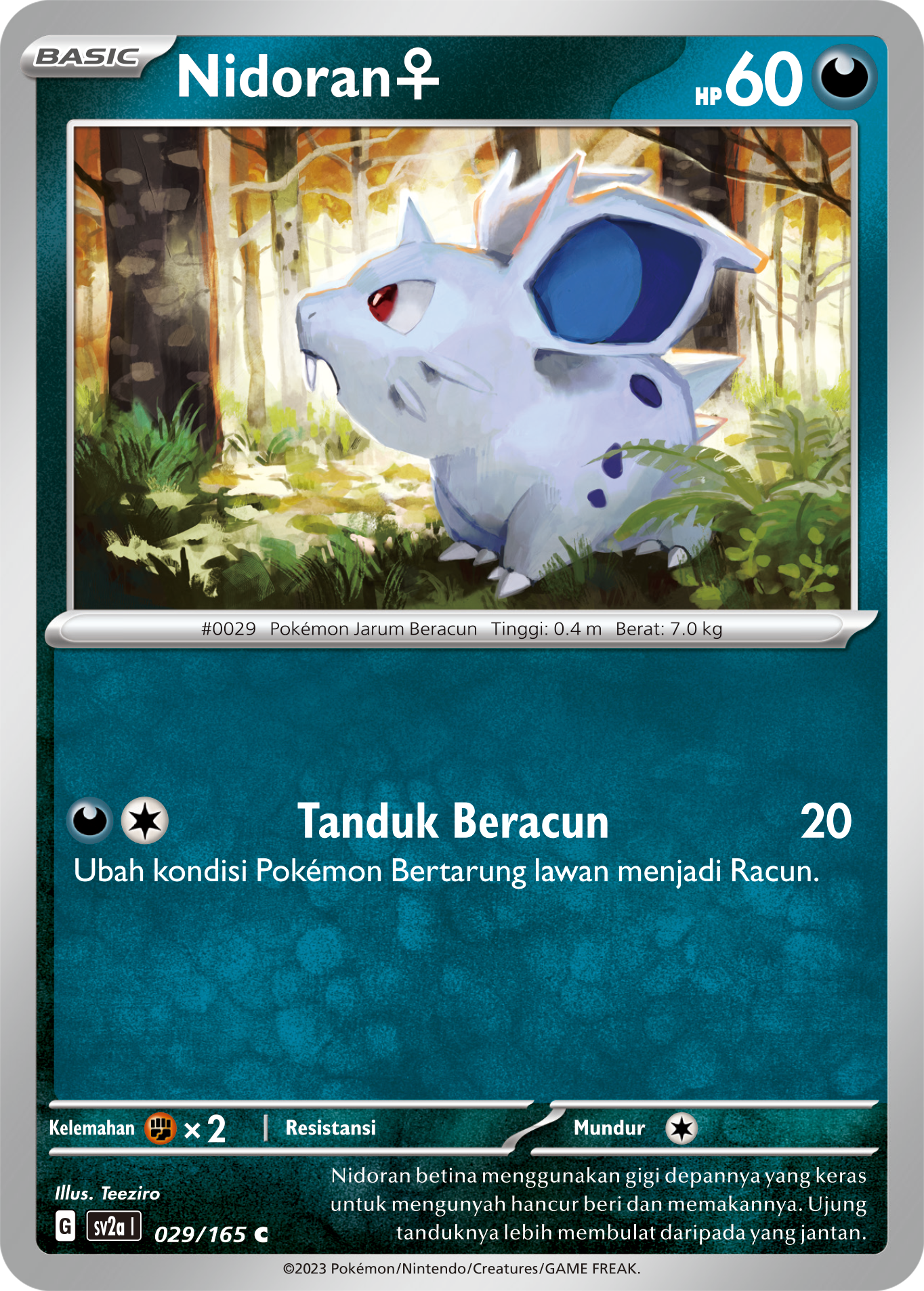 Nidoran♀ 029 — Kartu Pokémon 151 (Indonesian Pokémon TCG card)
