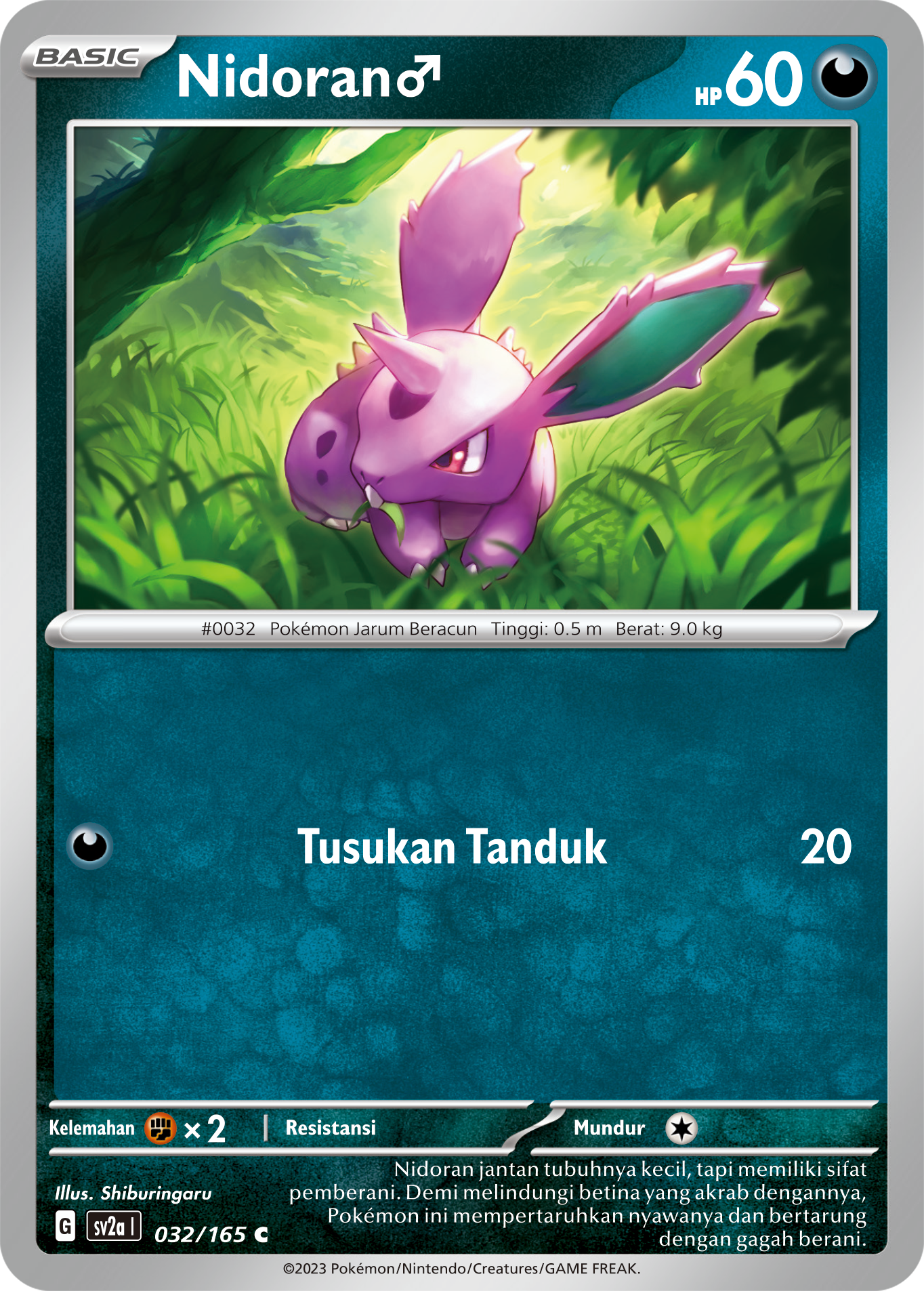Nidoran♂ 032 — Kartu Pokémon 151 (Indonesian Pokémon TCG card)