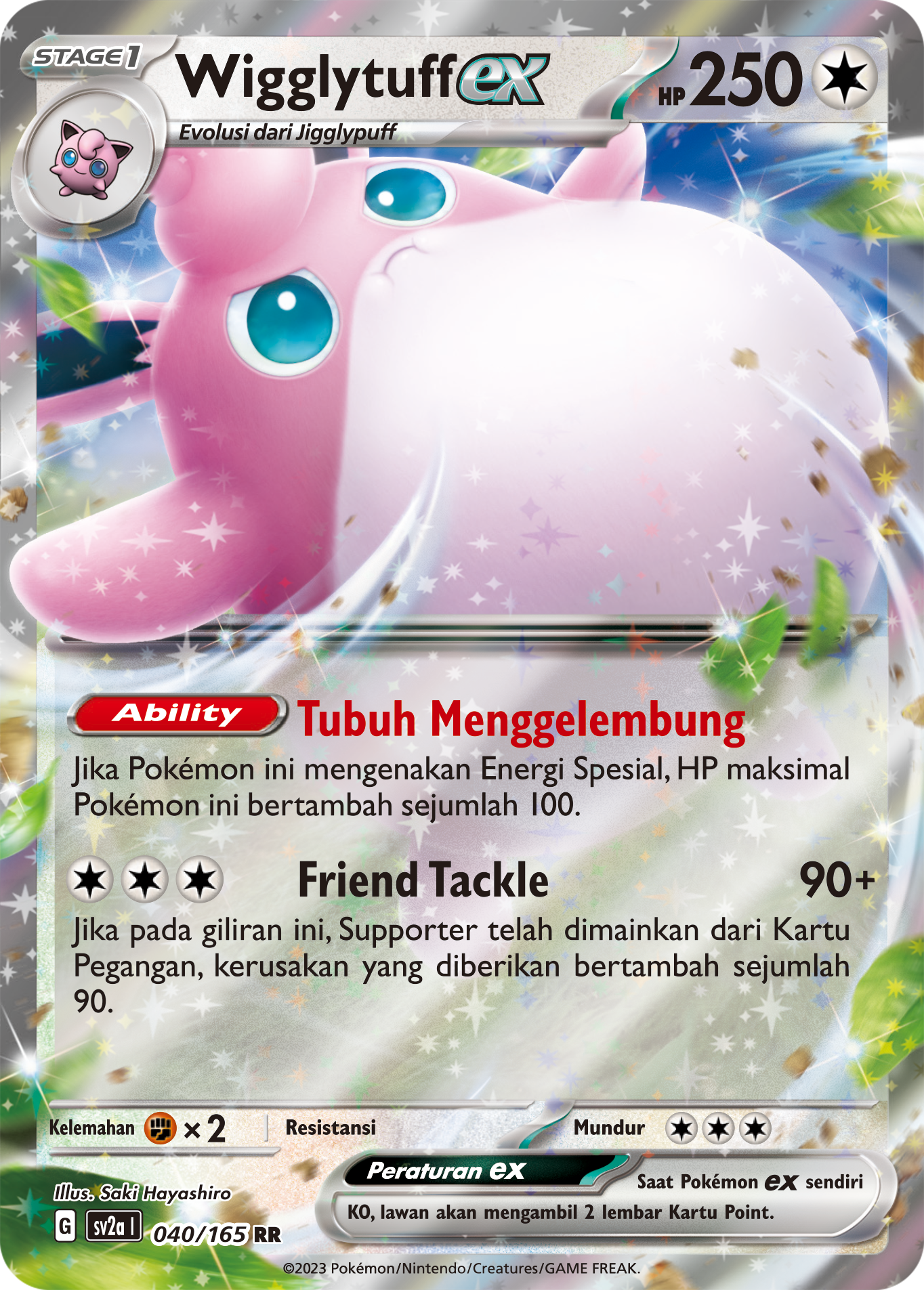 Wigglytuff ex 040 — Kartu Pokémon 151 (Indonesian Pokémon TCG card)