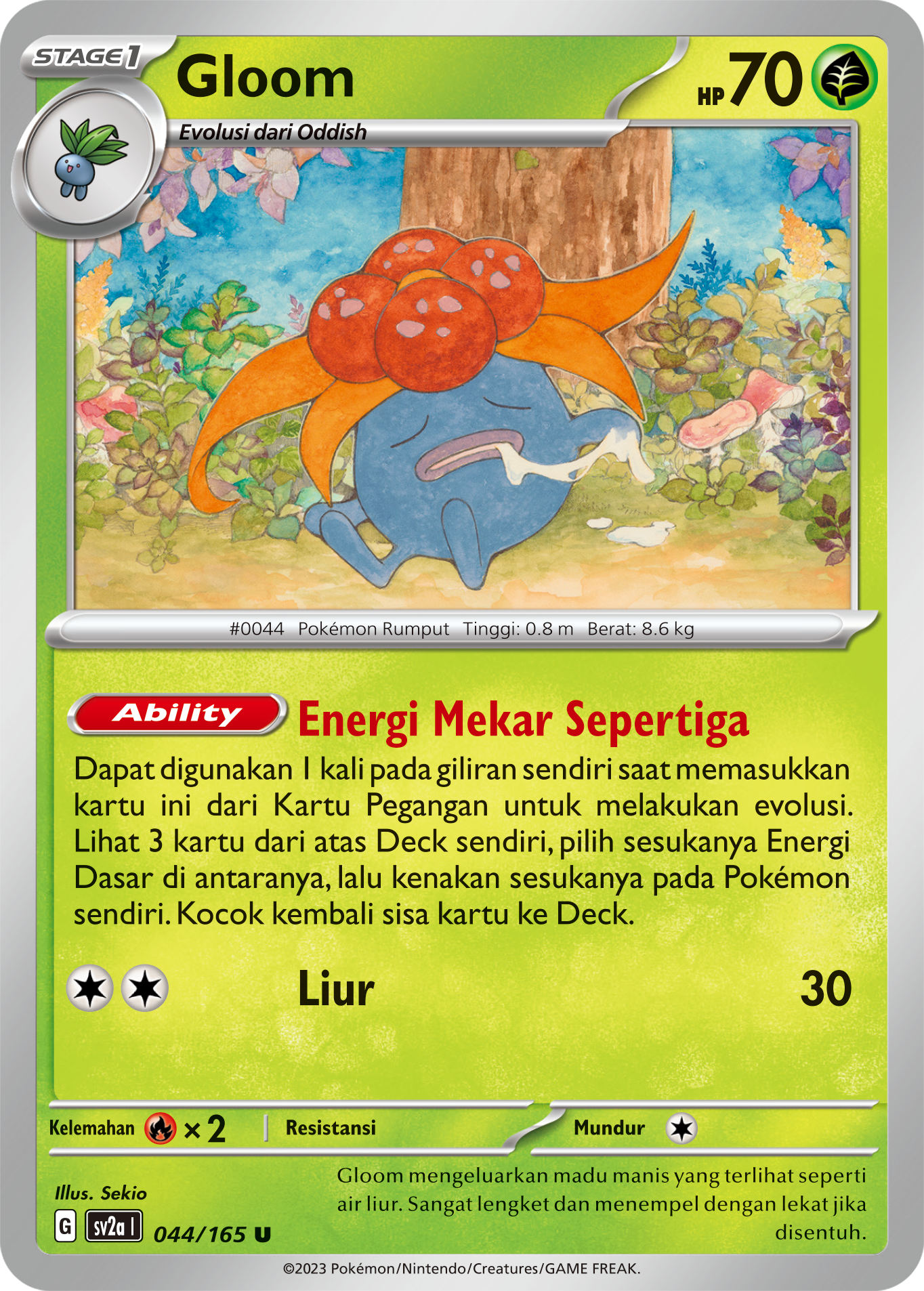 Gloom 044 — Kartu Pokémon 151 (Indonesian Pokémon TCG card)