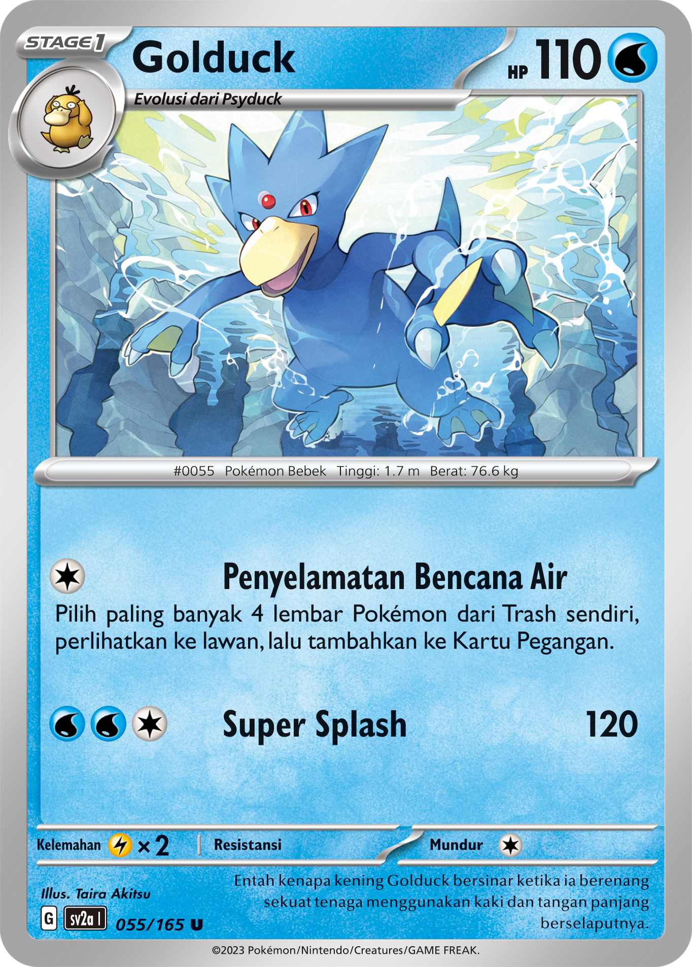 Golduck 055 — Kartu Pokémon 151 (Indonesian Pokémon TCG card)