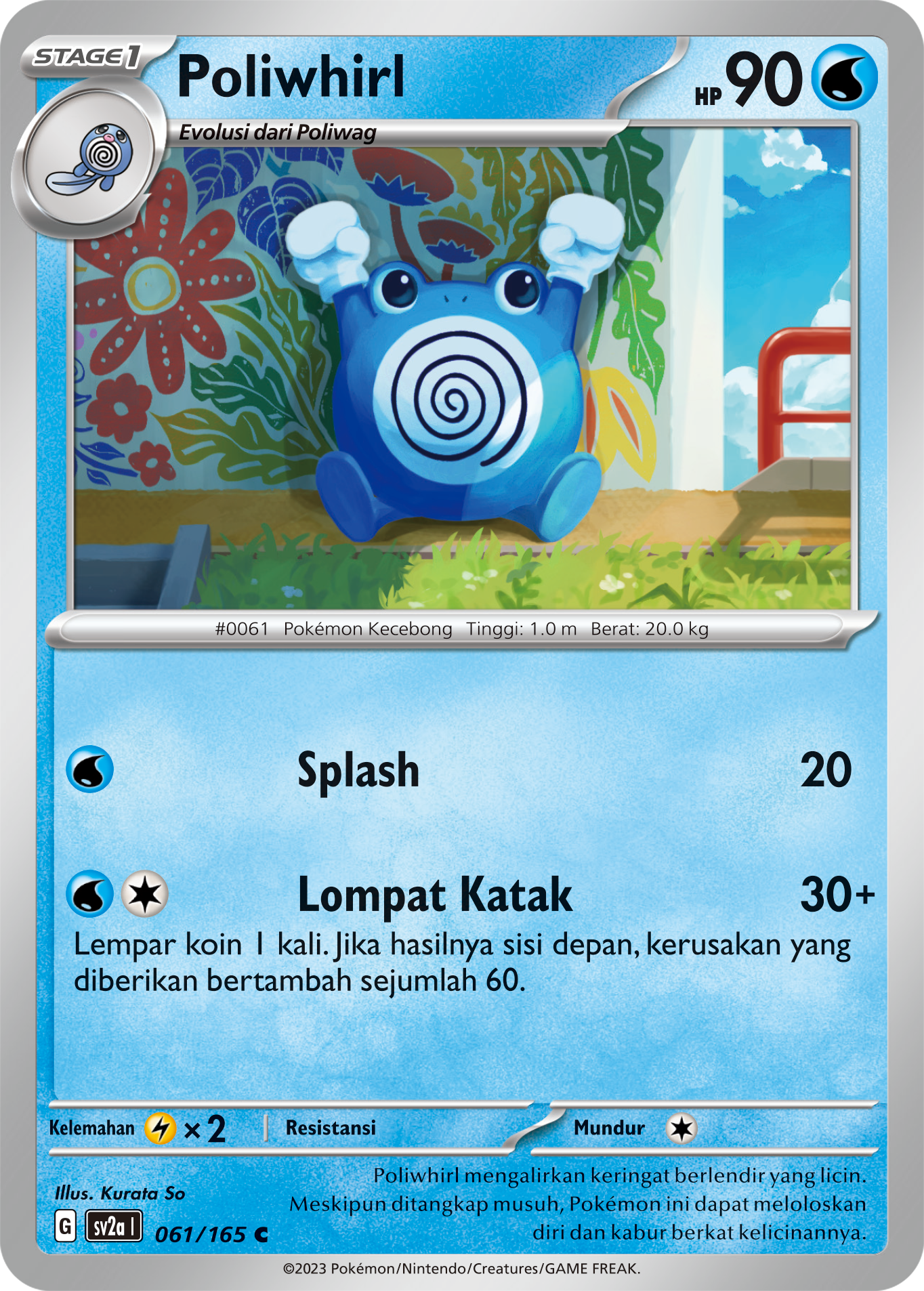 Poliwhirl 061 — Kartu Pokémon 151 (Indonesian Pokémon TCG card)