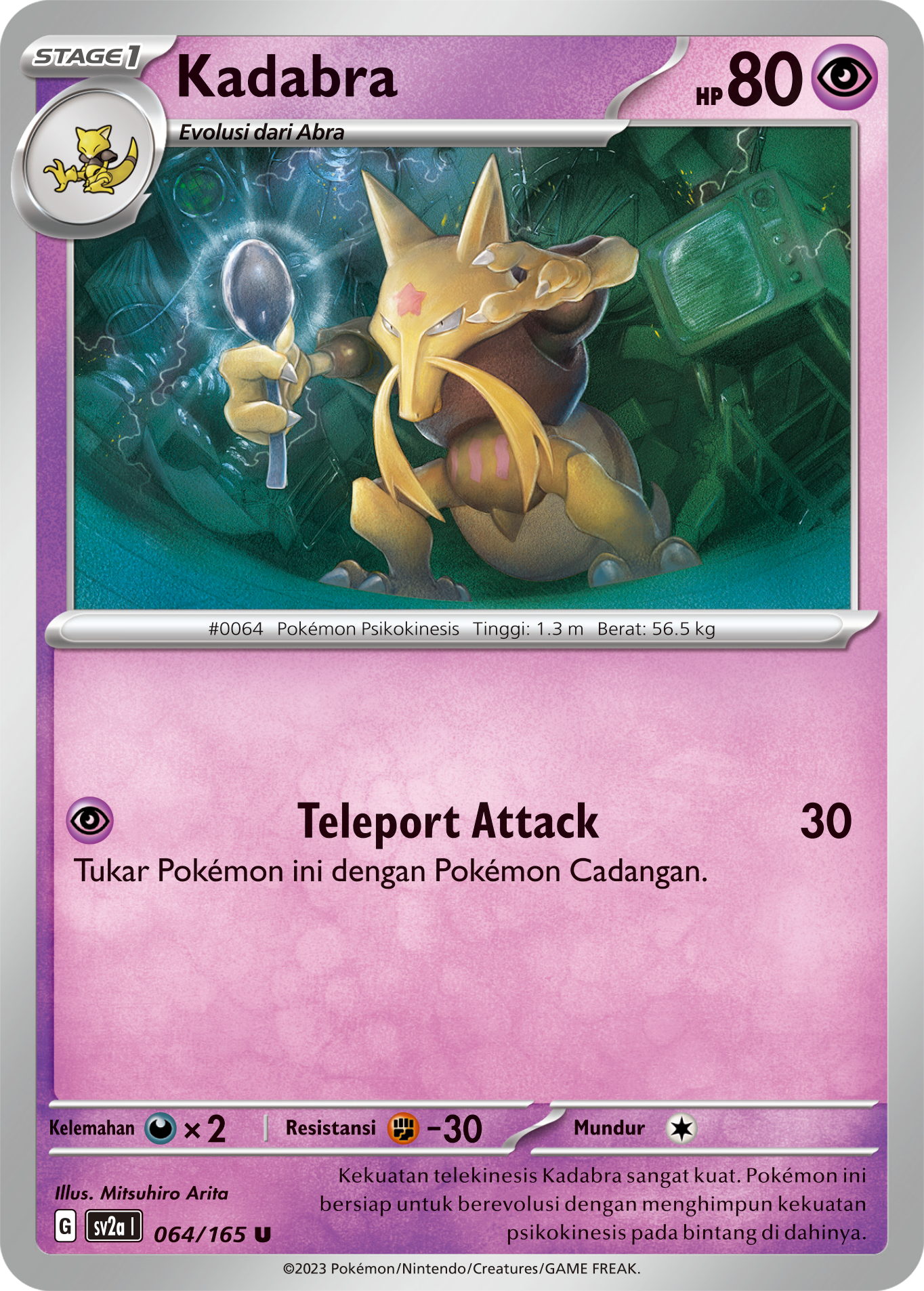 Kadabra 064 — Kartu Pokémon 151 (Indonesian Pokémon TCG card)