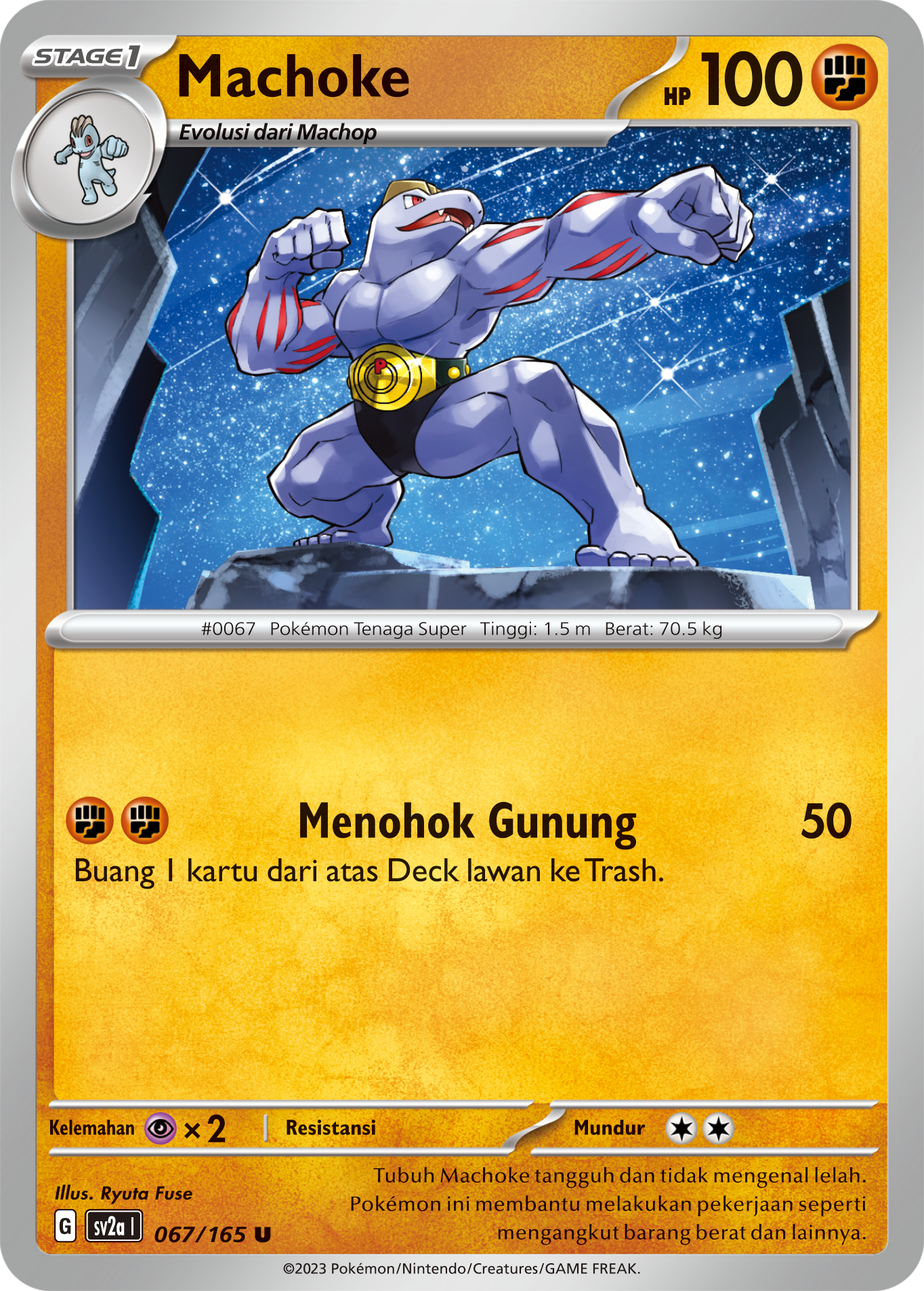 Machoke 067 — Kartu Pokémon 151 (Indonesian Pokémon TCG card)