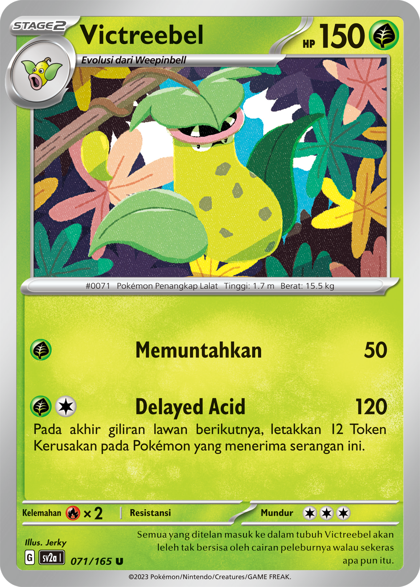Victreebel 071 — Kartu Pokémon 151 (Indonesian Pokémon TCG card)