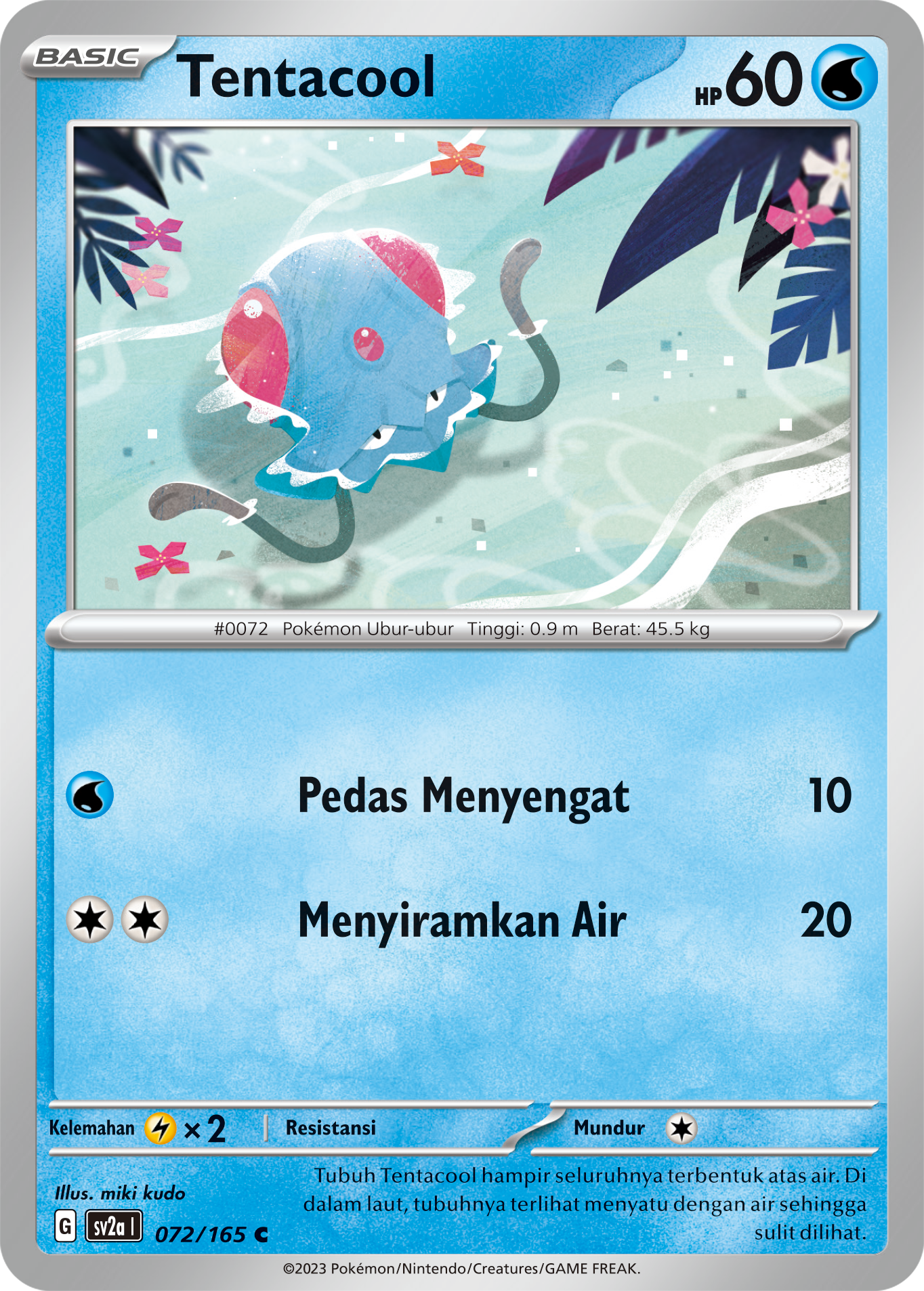 Tentacool 072 — Kartu Pokémon 151 (Indonesian Pokémon TCG card)