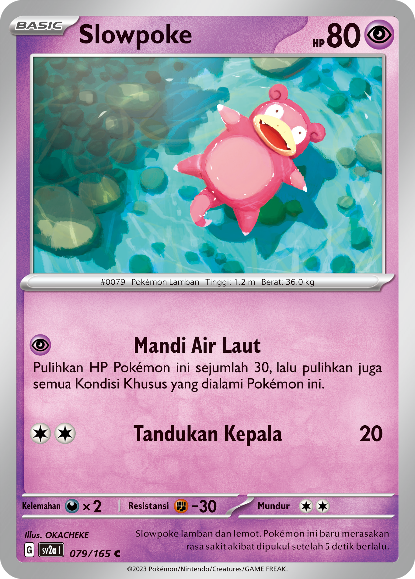 Slowpoke 079 — Kartu Pokémon 151 (Indonesian Pokémon TCG card)