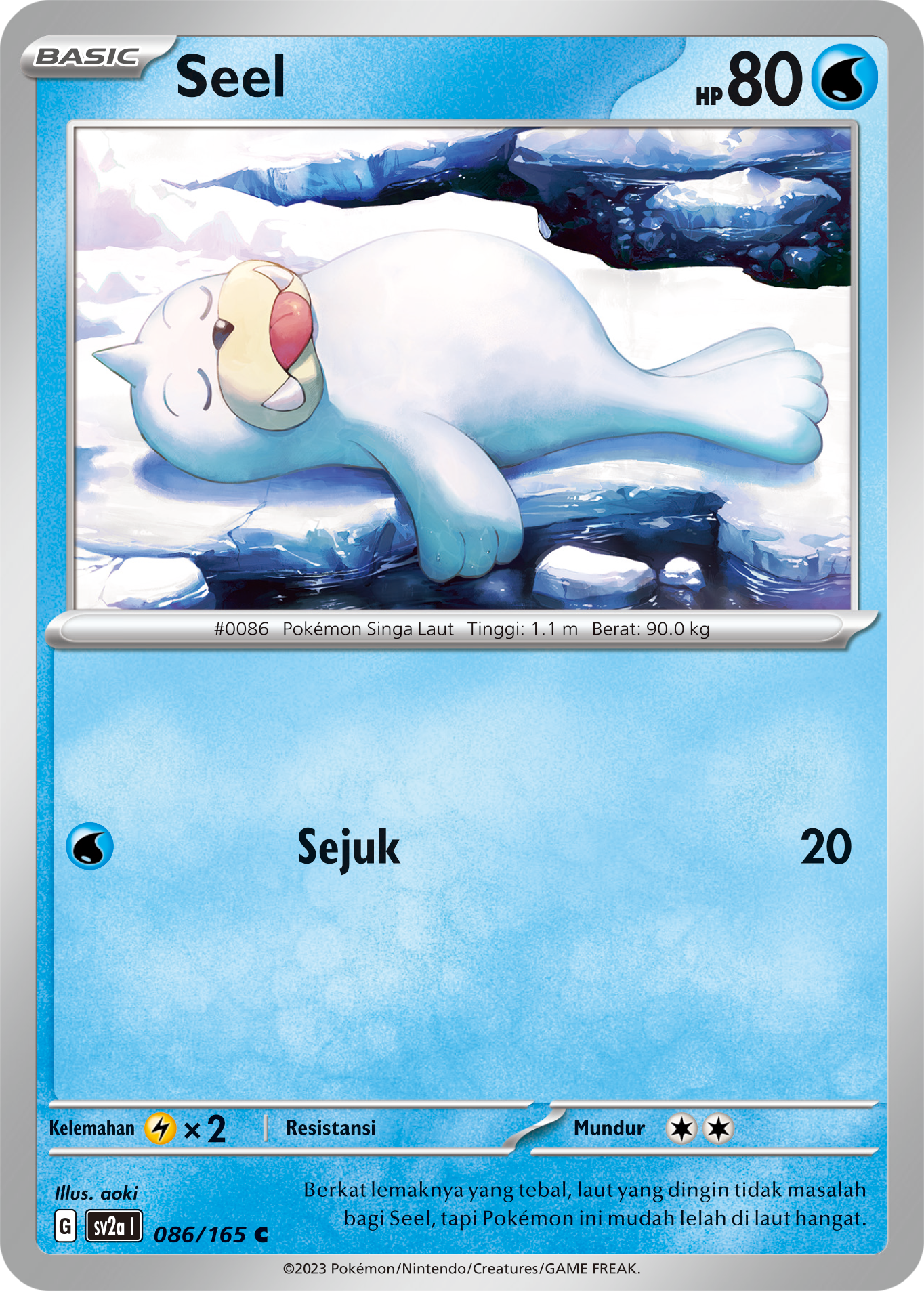Seel 086 — Kartu Pokémon 151 (Indonesian Pokémon TCG card)