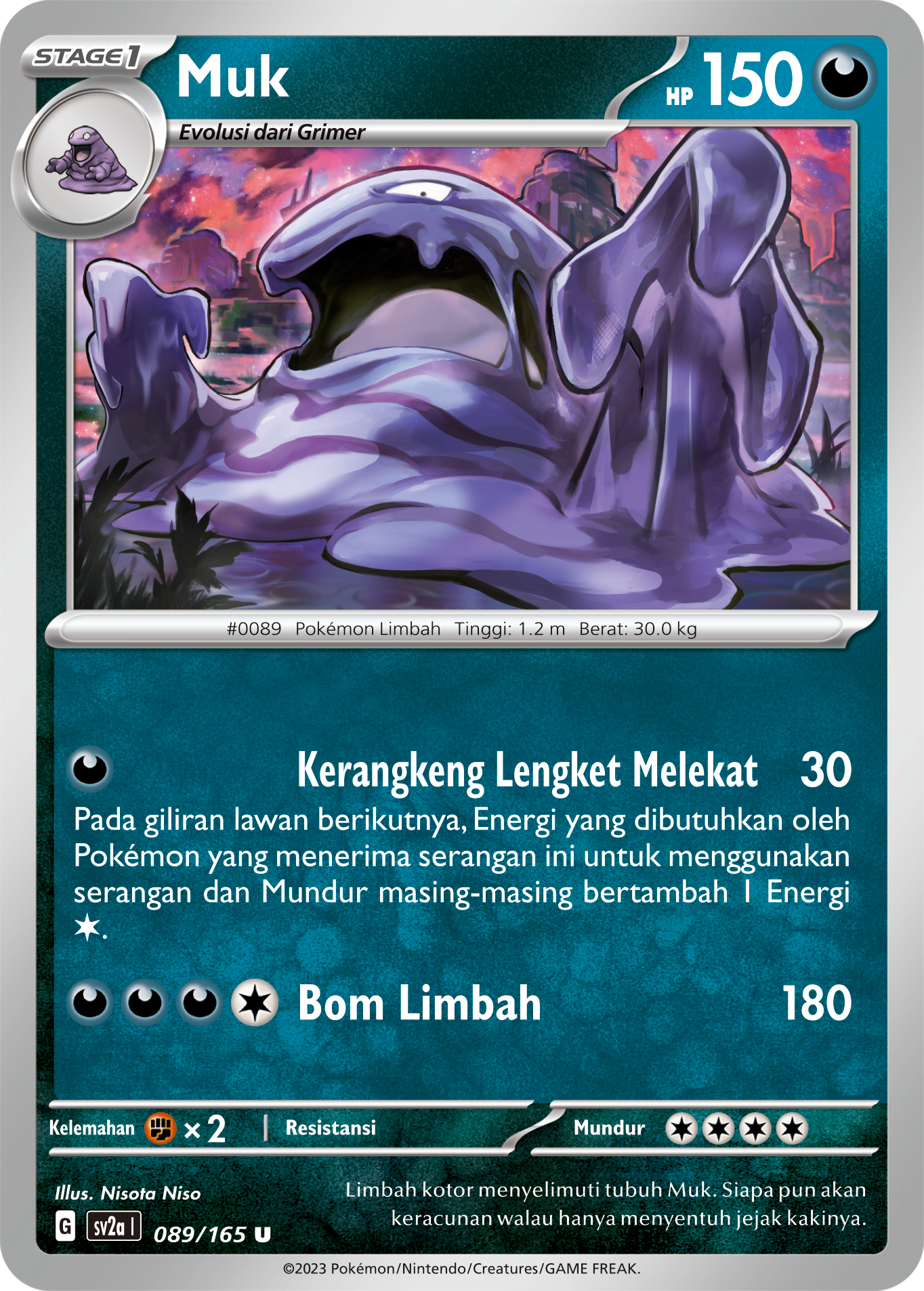 Muk 089 — Kartu Pokémon 151 (Indonesian Pokémon TCG card)