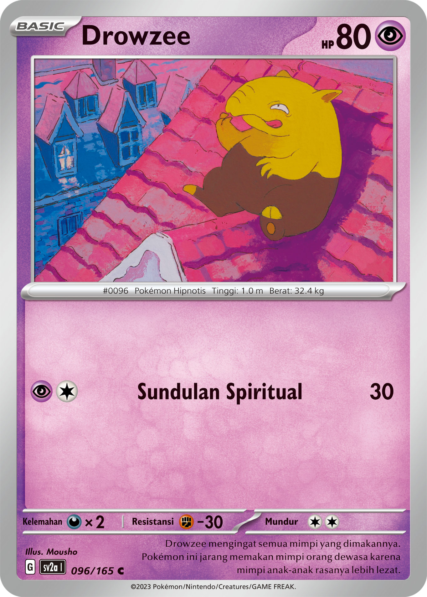 Drowzee 096 — Kartu Pokémon 151 (Indonesian Pokémon TCG card)