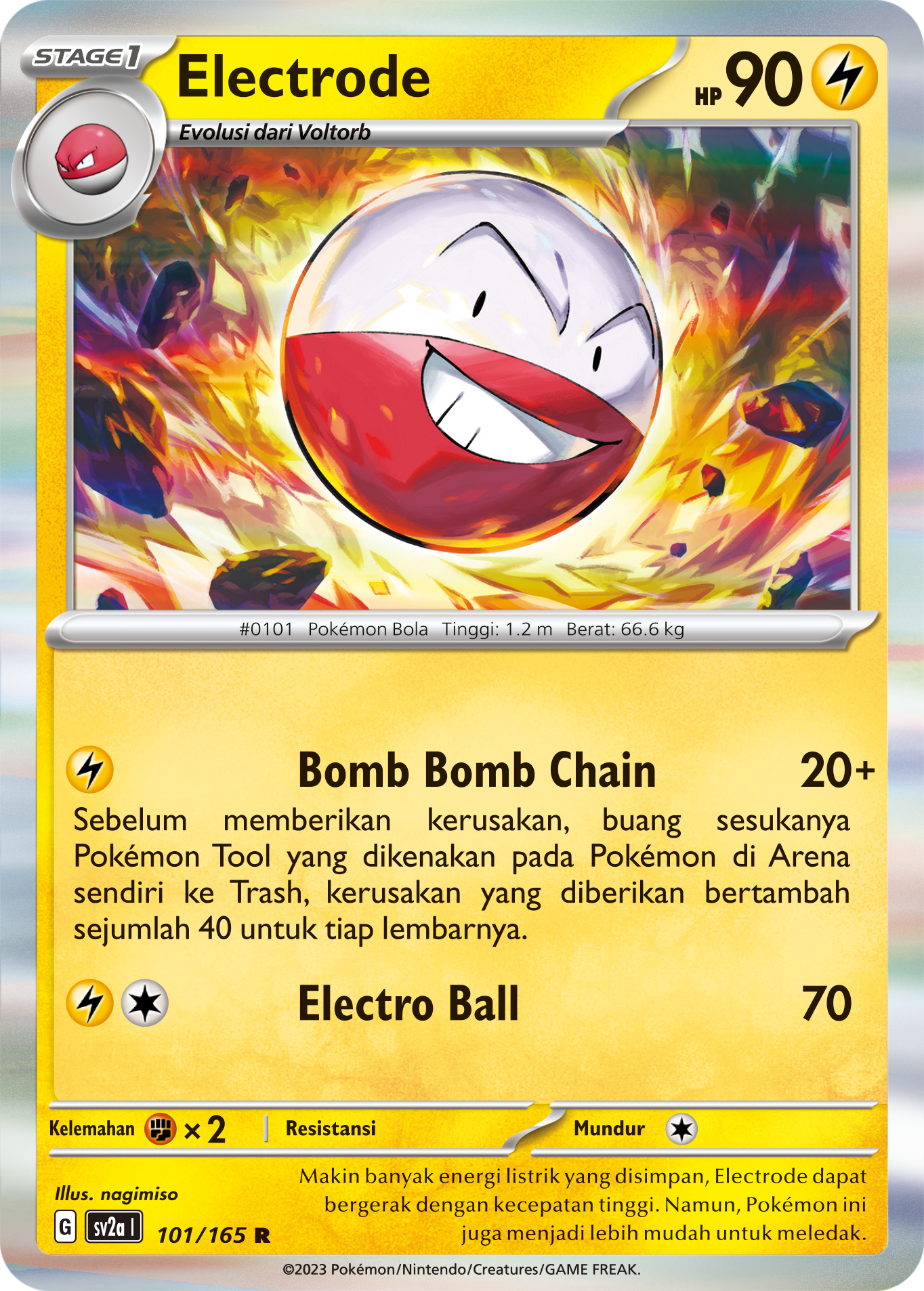 Electrode 101 — Kartu Pokémon 151 (Indonesian Pokémon TCG card)