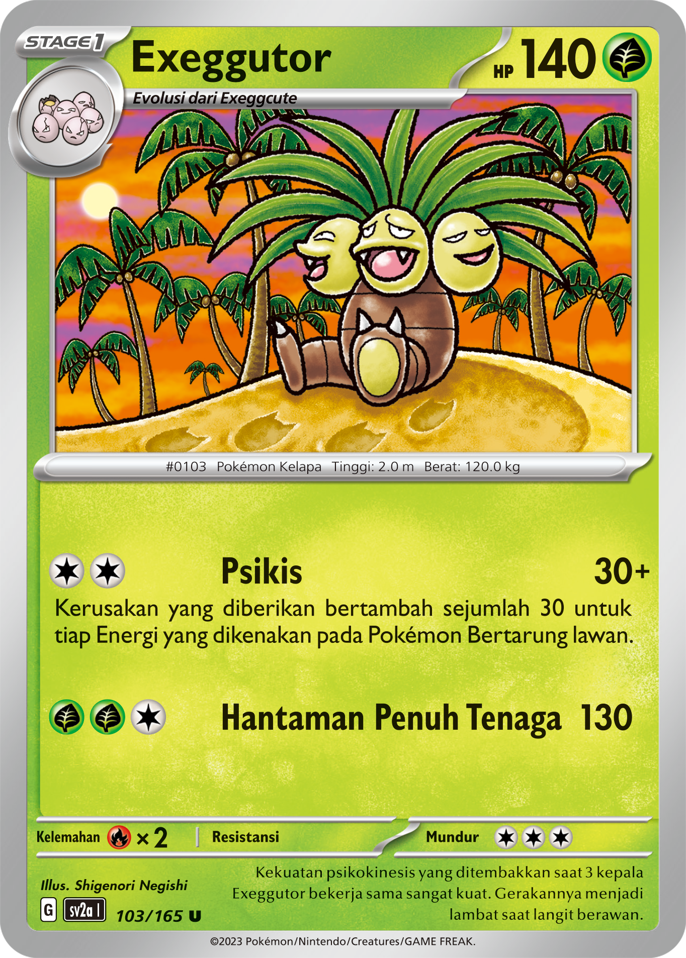 Exeggutor 103 — Kartu Pokémon 151 (Indonesian Pokémon TCG card)