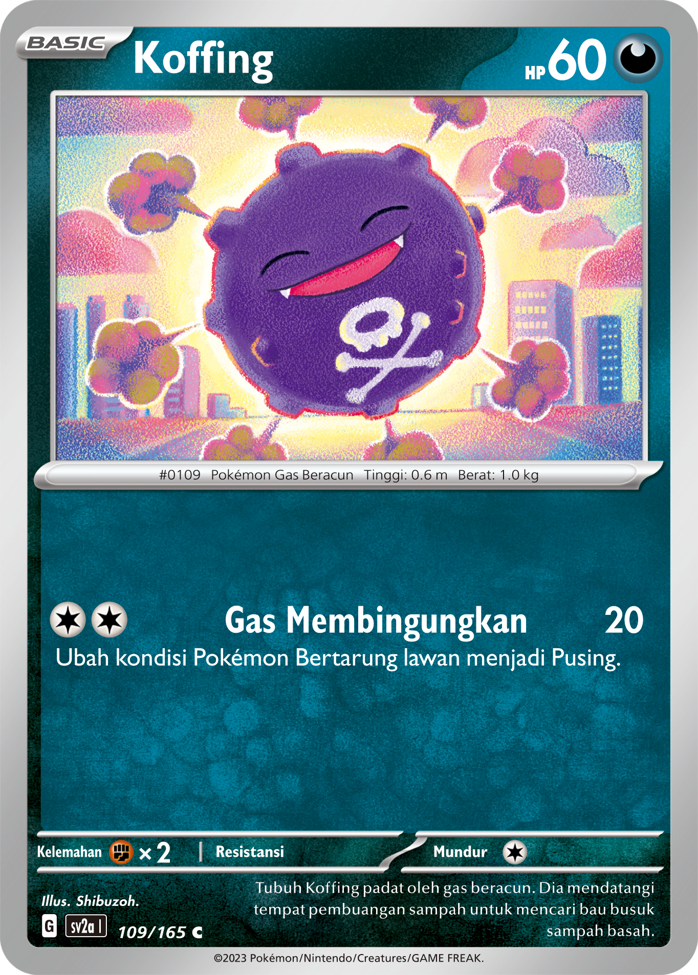 Koffing 109 — Kartu Pokémon 151 (Indonesian Pokémon TCG card)