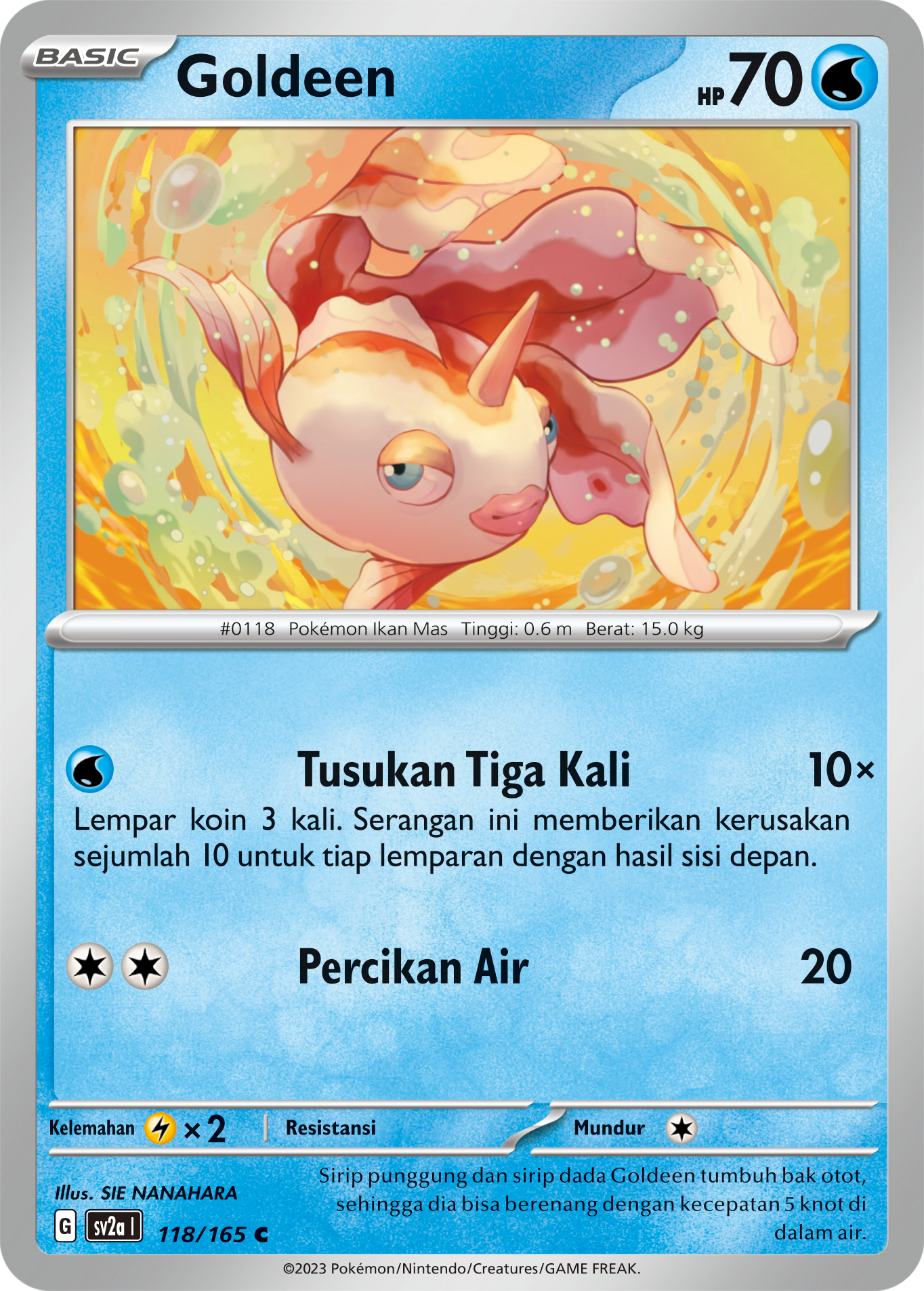 Goldeen 118 — Kartu Pokémon 151 (Indonesian Pokémon TCG card)