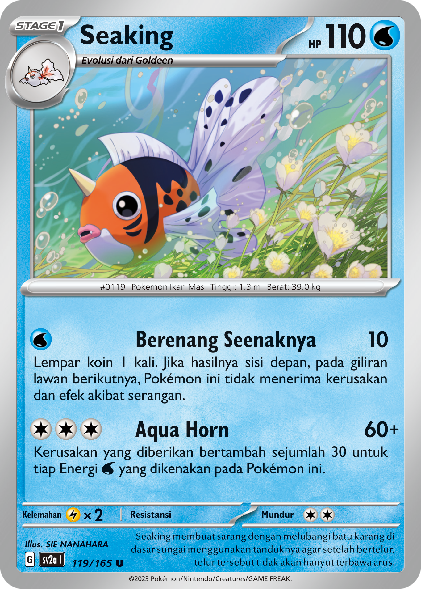 Seaking 119 — Kartu Pokémon 151 (Indonesian Pokémon TCG card)