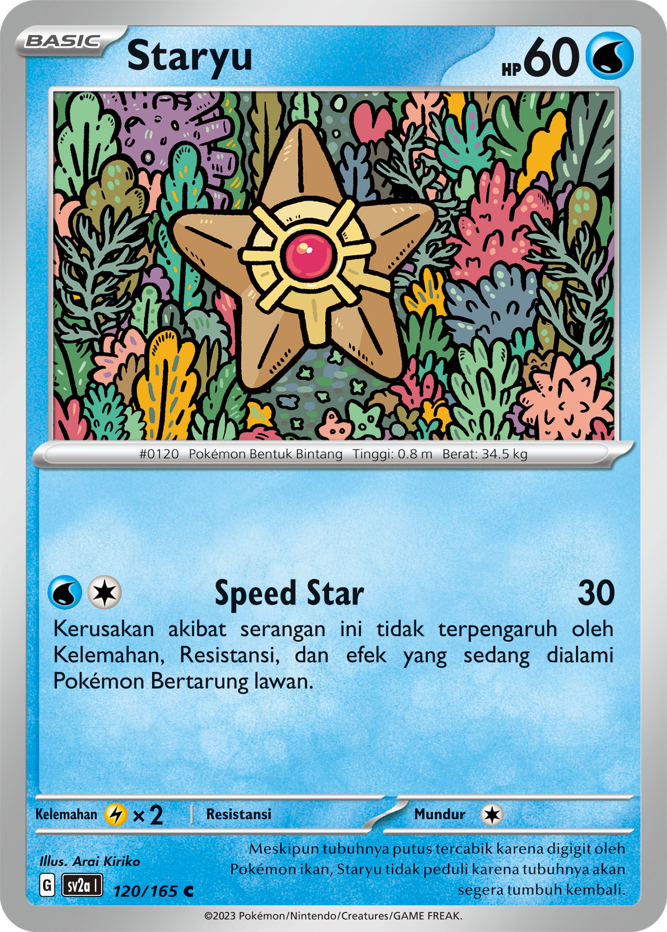 Staryu 120 — Kartu Pokémon 151 (Indonesian Pokémon TCG card)