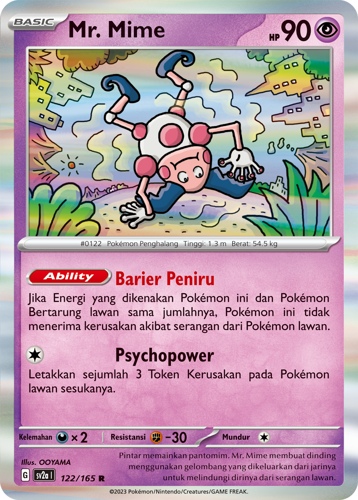 Mr. Mime 122 — Kartu Pokémon 151 (Indonesian Pokémon TCG card)