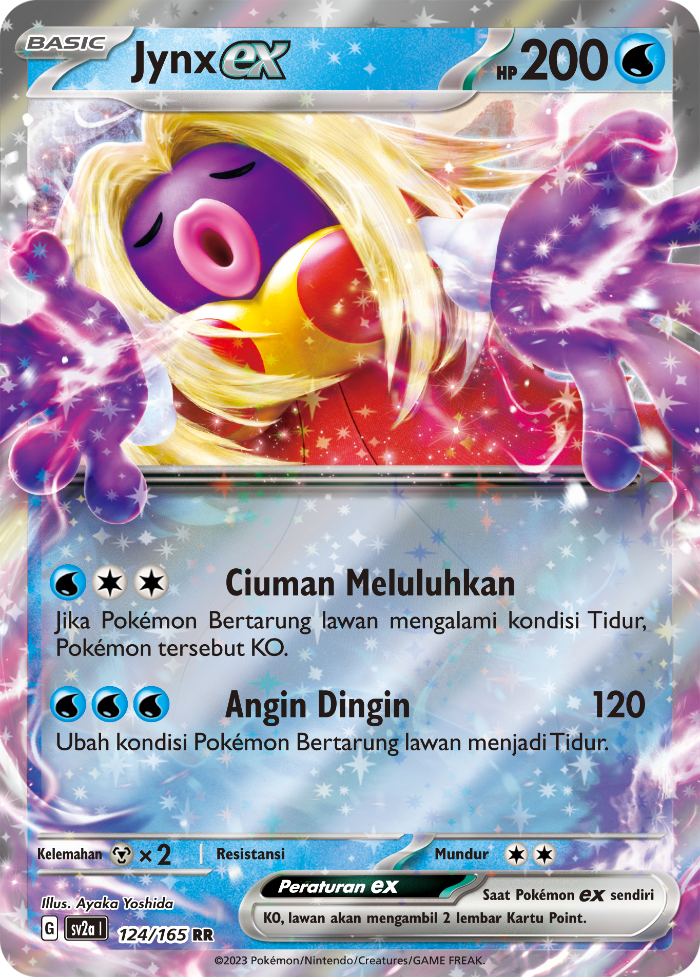 Jynx ex 124 — Kartu Pokémon 151 (Indonesian Pokémon TCG card)