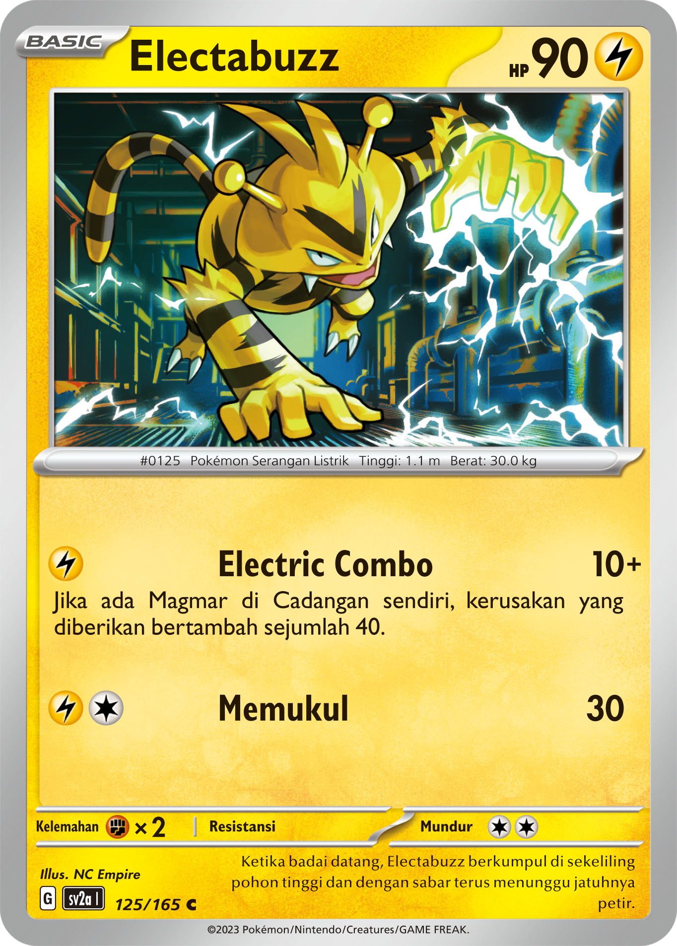 Electabuzz 125 — Kartu Pokémon 151 (Indonesian Pokémon TCG card)