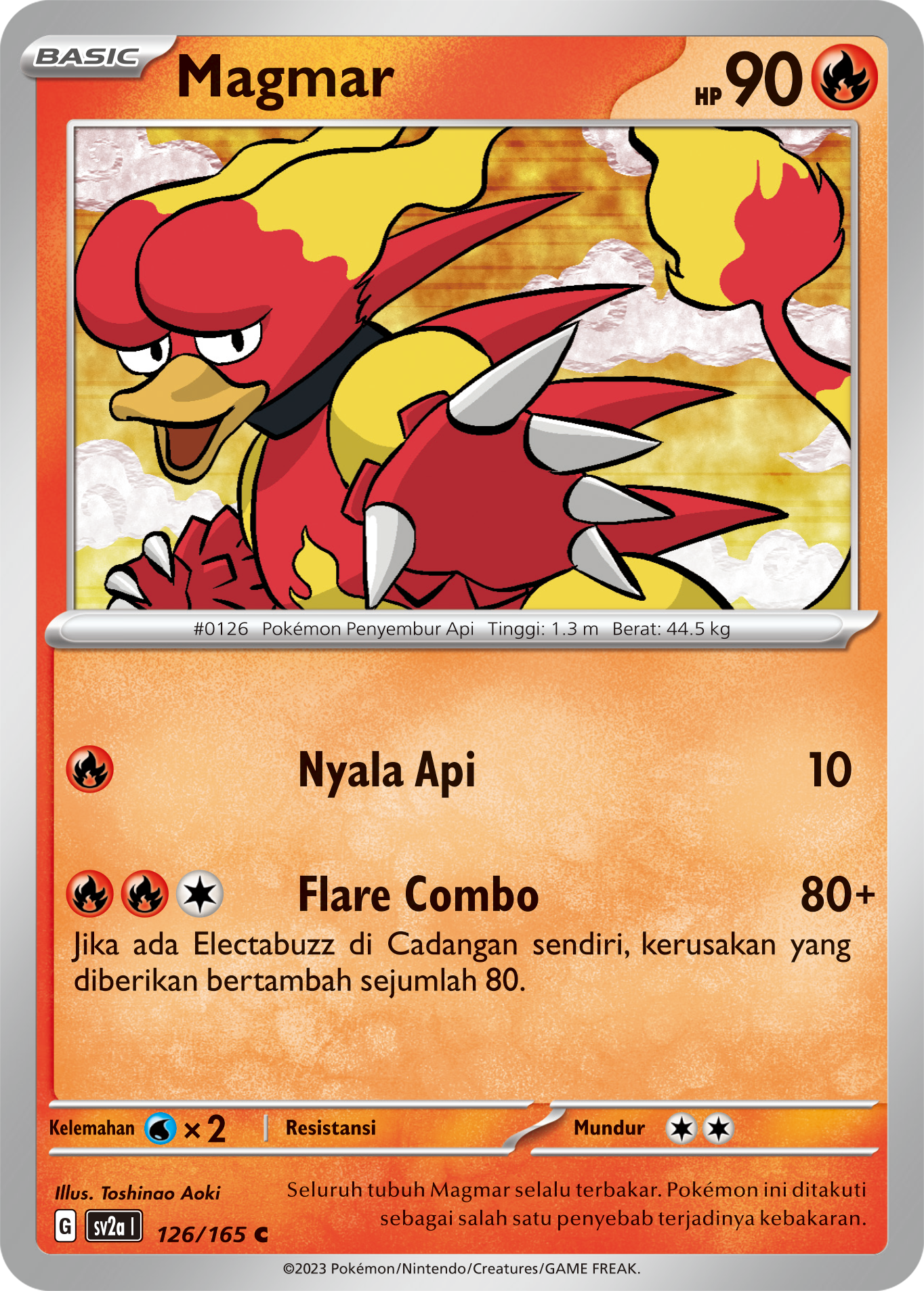 Magmar 126 — Kartu Pokémon 151 (Indonesian Pokémon TCG card)