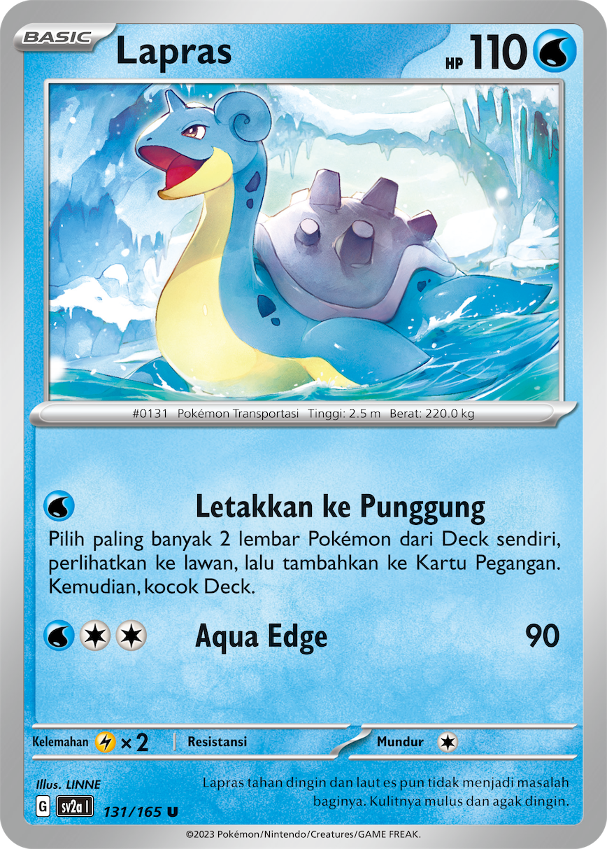 Lapras 131 — Kartu Pokémon 151 (Indonesian Pokémon TCG card)