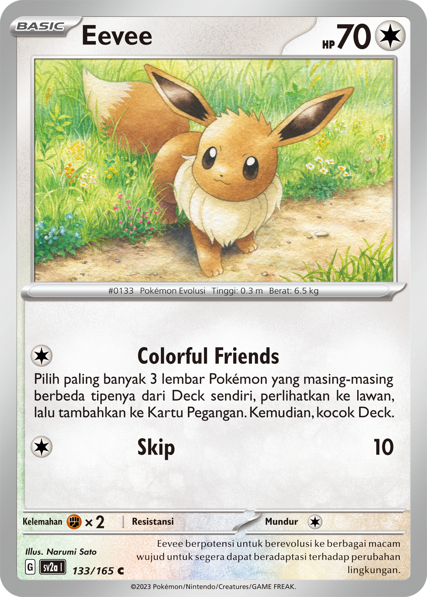 Eevee 133 — Kartu Pokémon 151 (Indonesian Pokémon TCG card)
