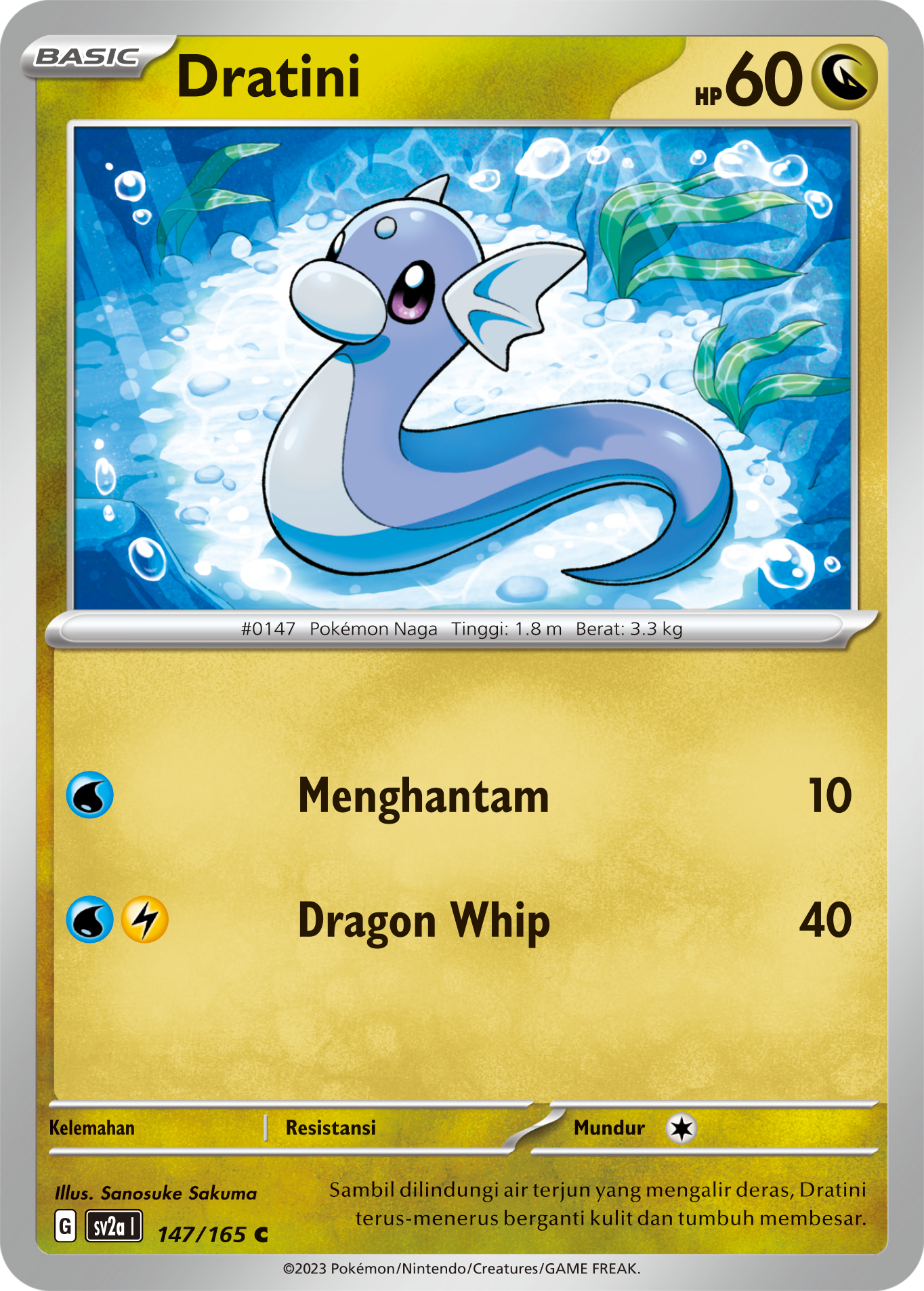 Dratini 147 — Kartu Pokémon 151 (Indonesian Pokémon TCG card)