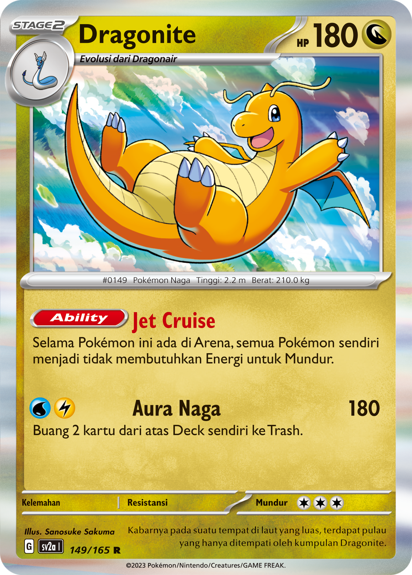 Dragonite 149 — Kartu Pokémon 151 (Indonesian Pokémon TCG card)