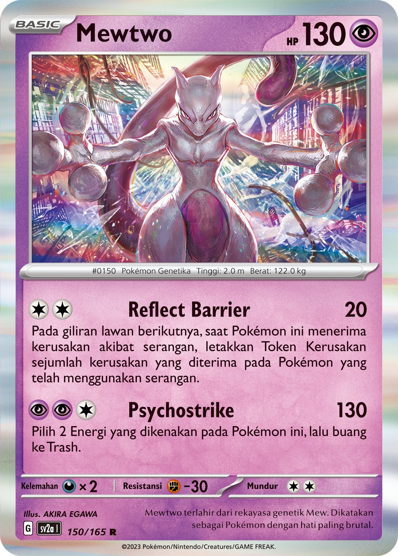 Mewtwo 150 — Kartu Pokémon 151 (Indonesian Pokémon TCG card)