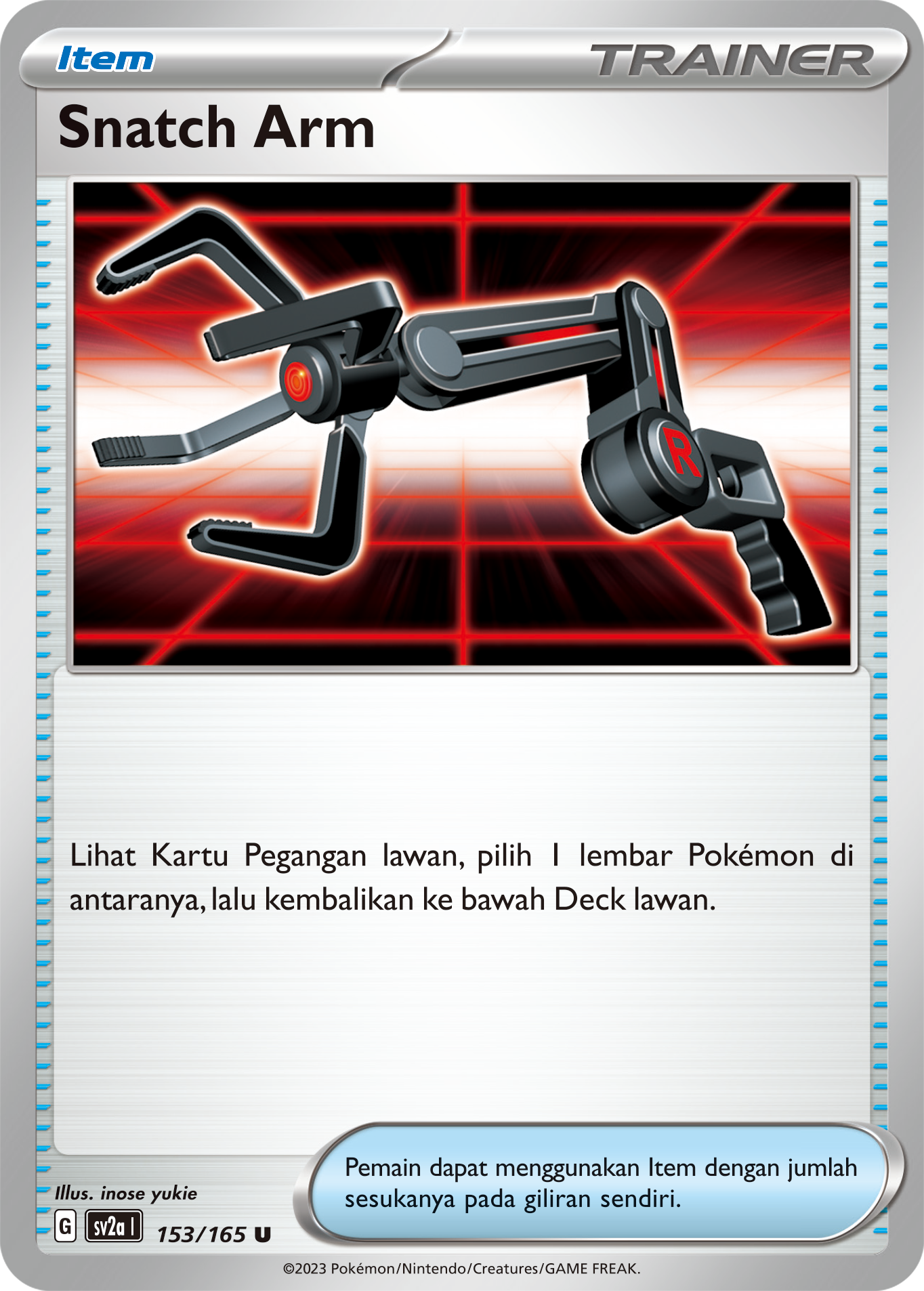 Snatch Arm 153 — Kartu Pokémon 151 (Indonesian Pokémon TCG card)