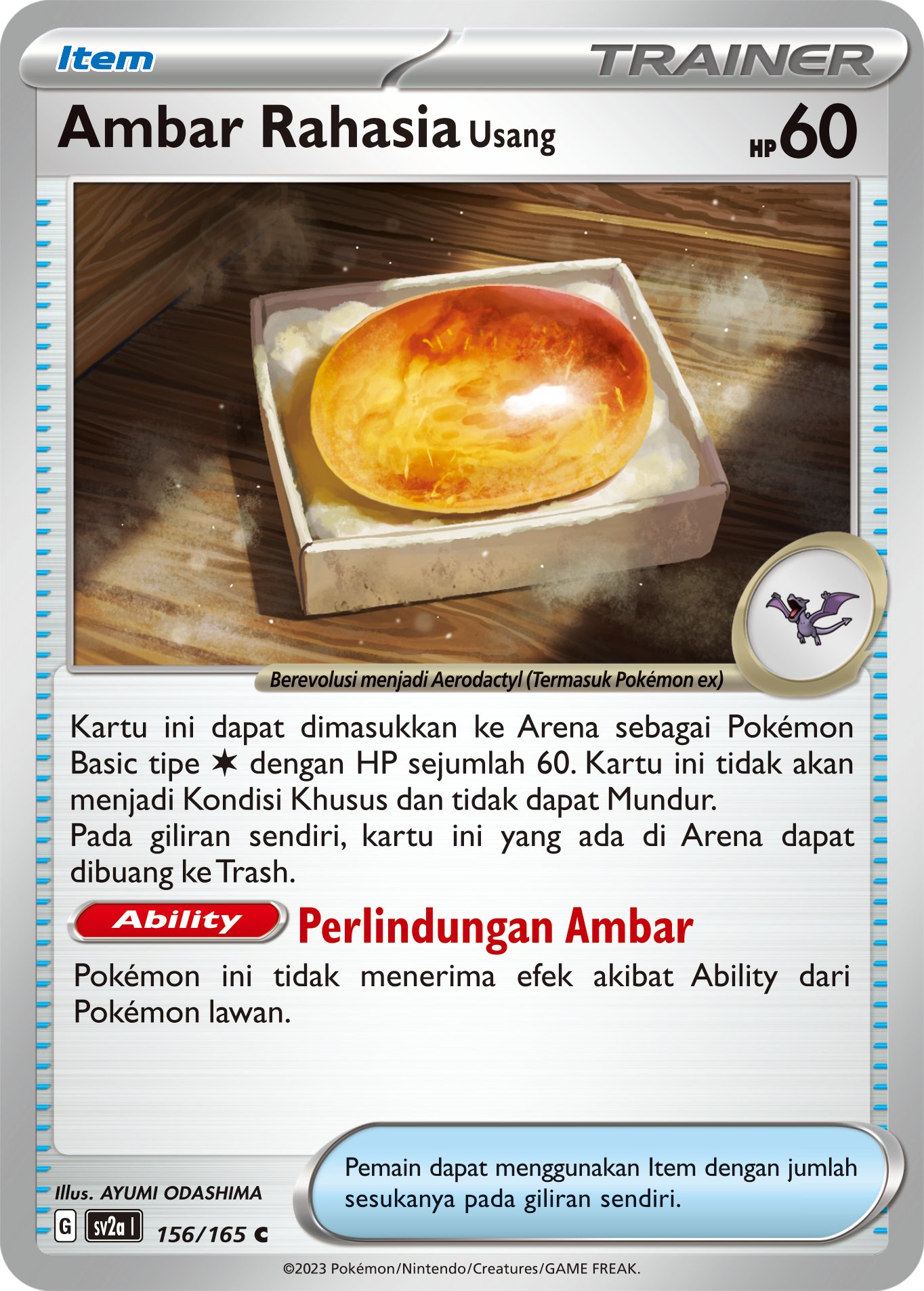Ambar Rahasia Usang 156 — Kartu Pokémon 151 (Indonesian Pokémon TCG card)