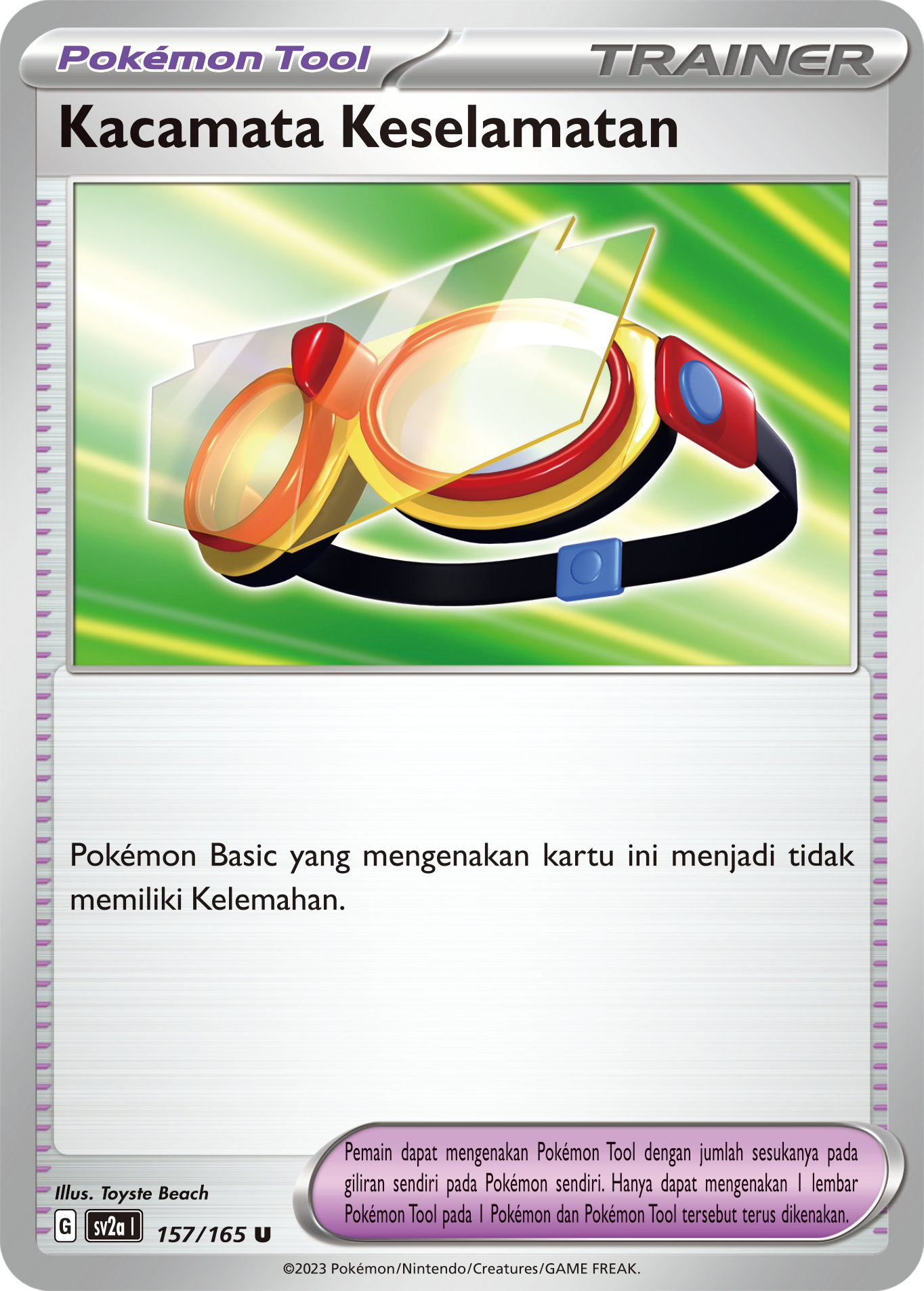 Kacamata Keselamatan 157 — Kartu Pokémon 151 (Indonesian Pokémon TCG card)