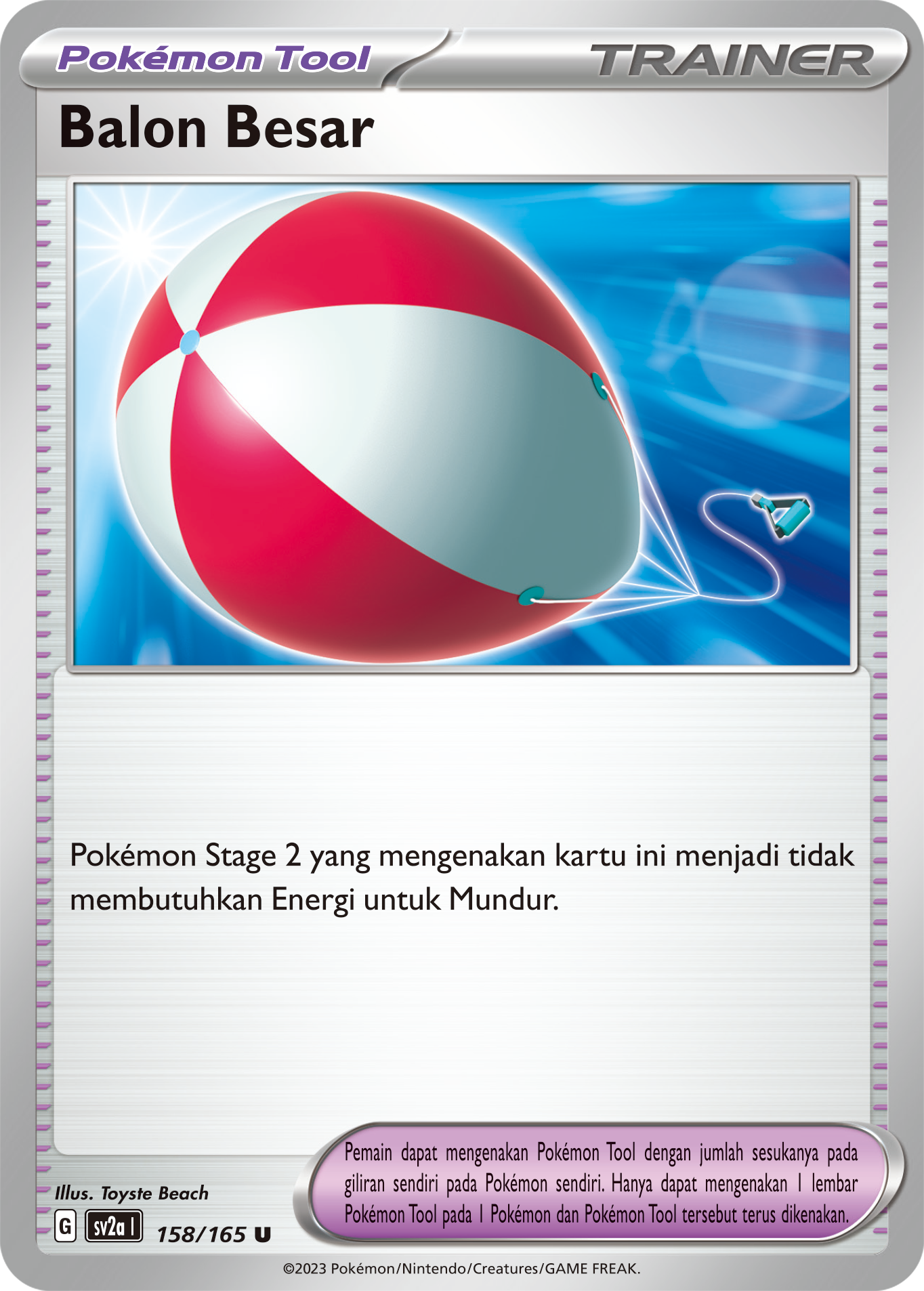 Balon Besar 158 — Kartu Pokémon 151 (Indonesian Pokémon TCG card)