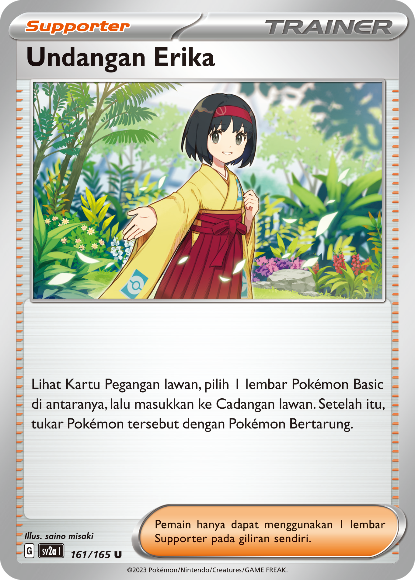 Undangan Erika 161 — Kartu Pokémon 151 (Indonesian Pokémon TCG card)
