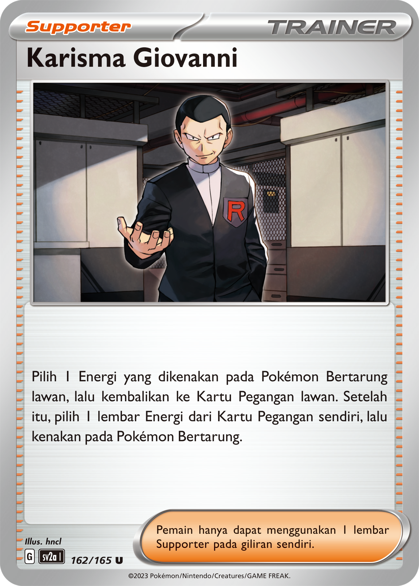 Karisma Giovanni 162 — Kartu Pokémon 151 (Indonesian Pokémon TCG card)