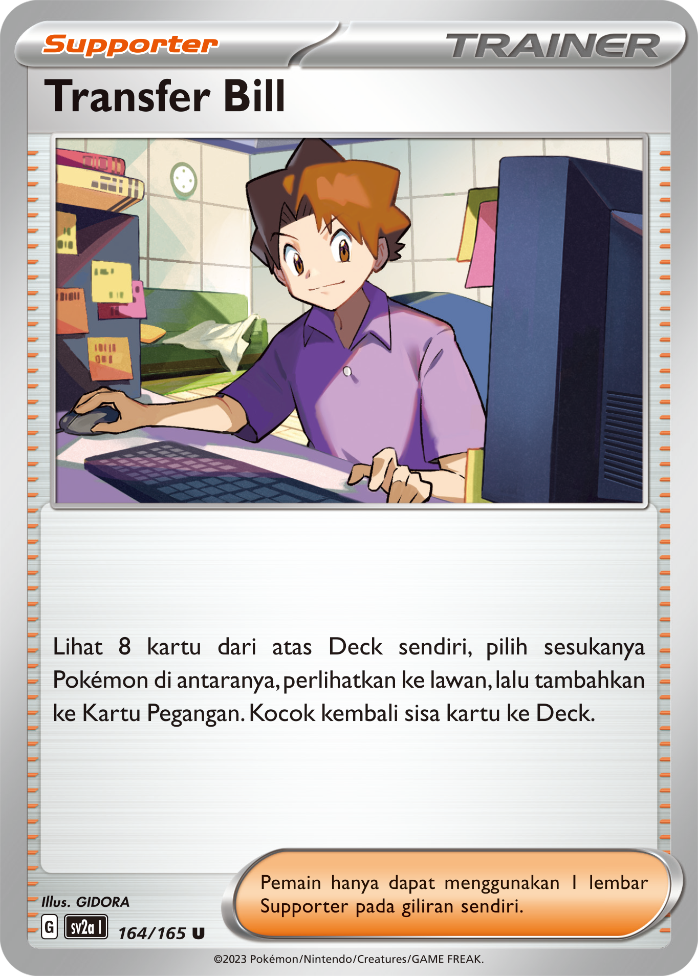 Transfer Bill 164 — Kartu Pokémon 151 (Indonesian Pokémon TCG card)