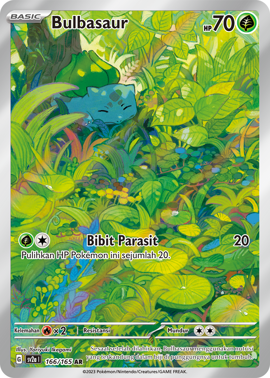Bulbasaur 166 — Kartu Pokémon 151 (Indonesian Pokémon TCG card)