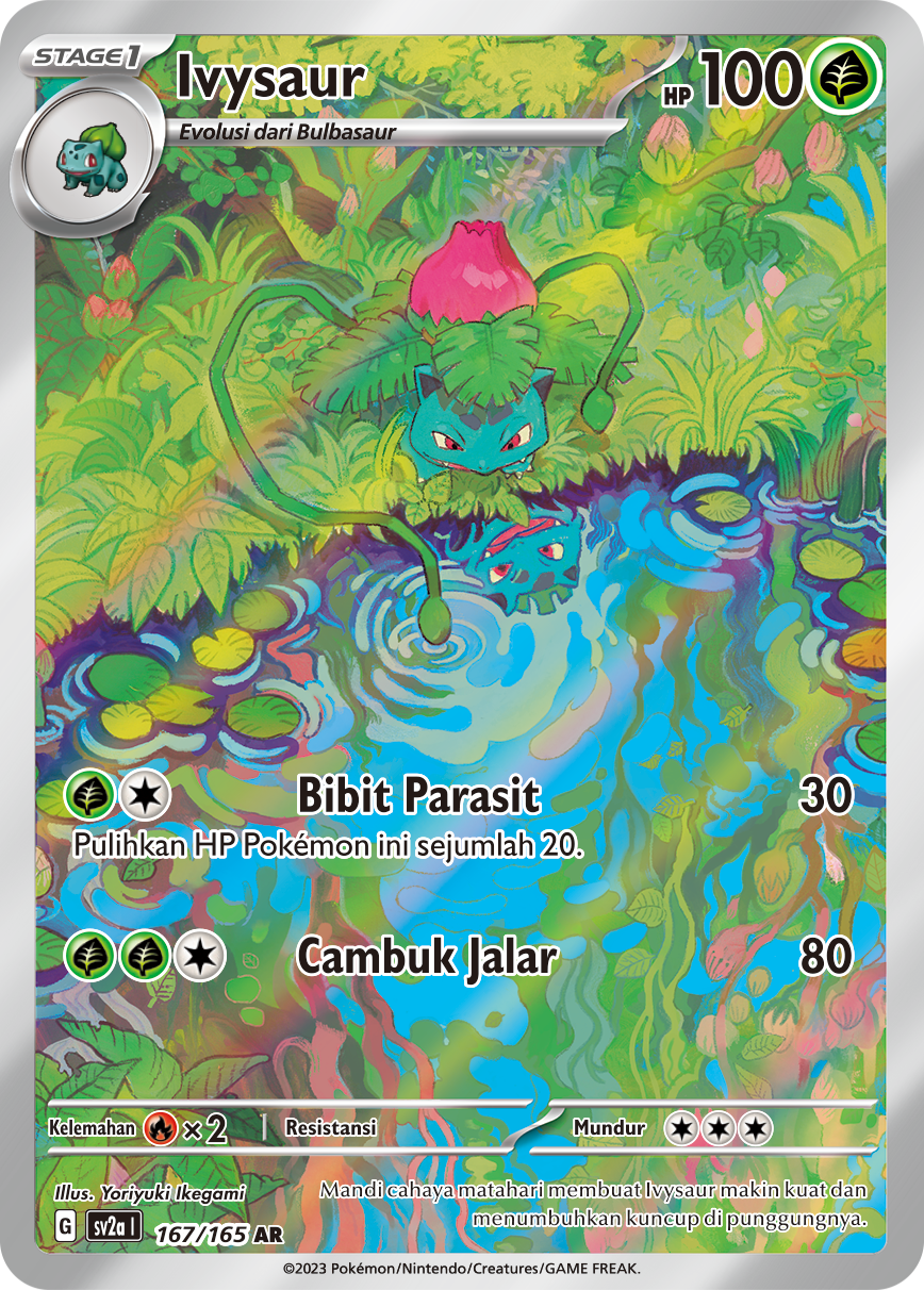 Ivysaur 167 — Kartu Pokémon 151 (Indonesian Pokémon TCG card)