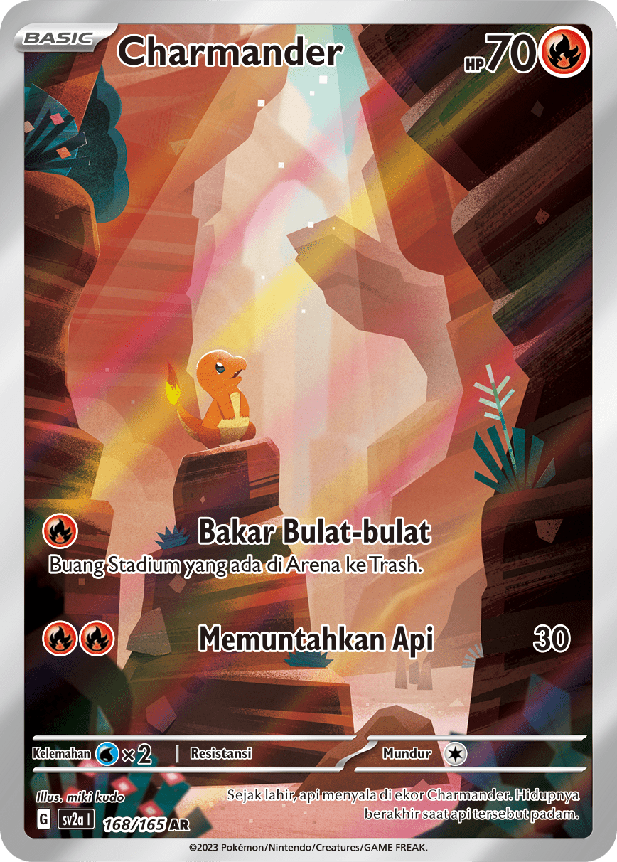 Charmander 168 — Kartu Pokémon 151 (Indonesian Pokémon TCG card)