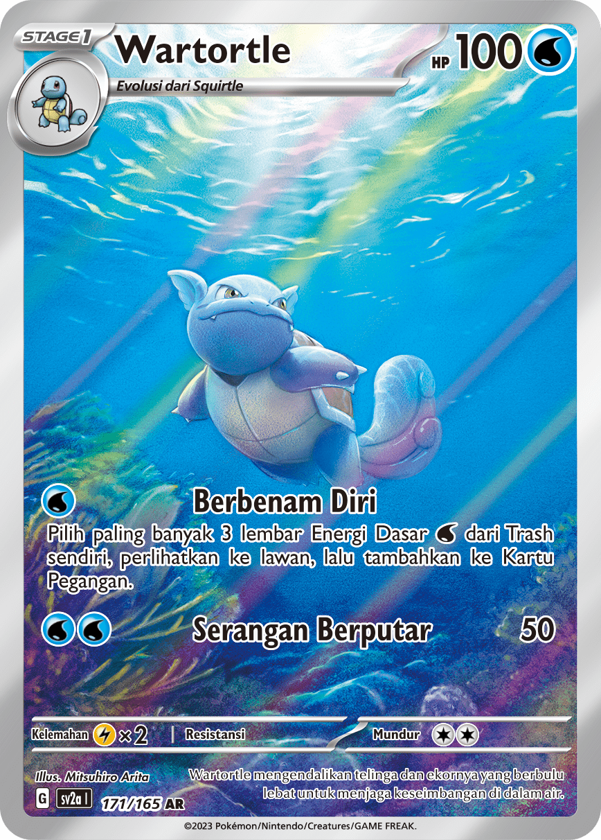 Wartortle 171 — Kartu Pokémon 151 (Indonesian Pokémon TCG card)