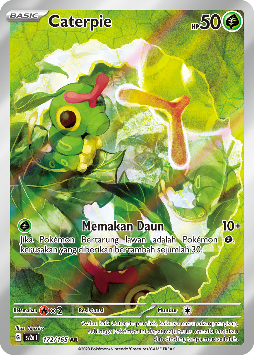 Caterpie 172 — Kartu Pokémon 151 (Indonesian Pokémon TCG card)