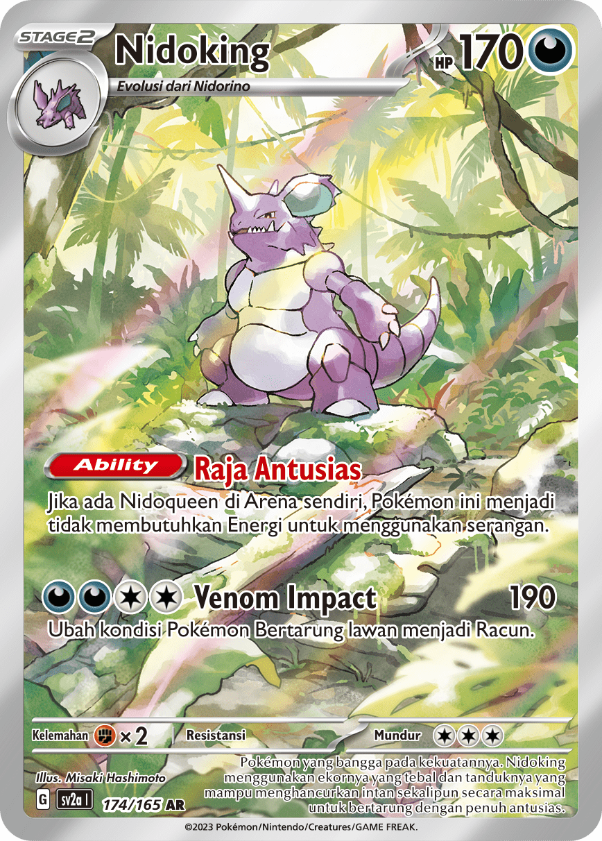 Nidoking 174 — Kartu Pokémon 151 (Indonesian Pokémon TCG card)